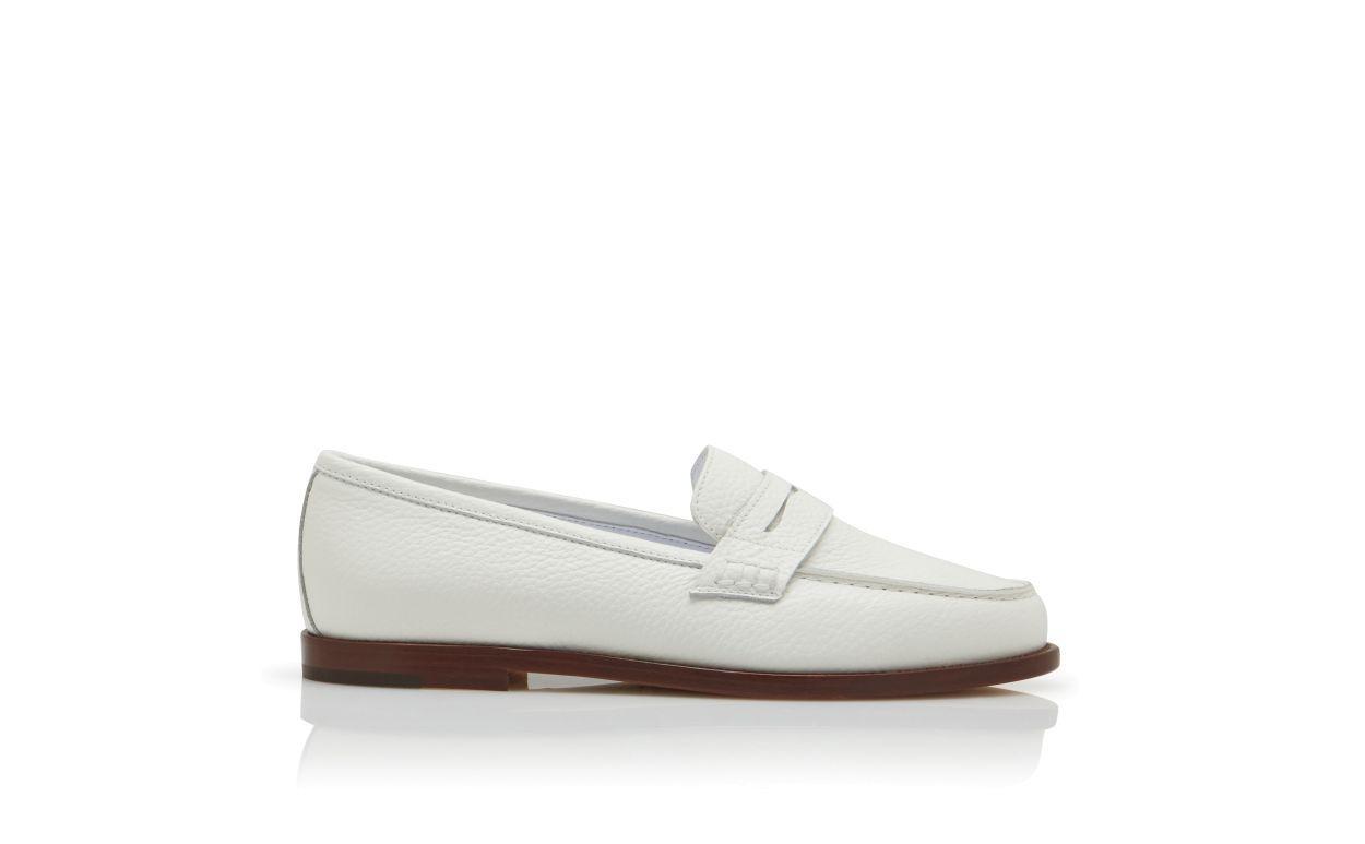 PERRITA White Calf Leather Penny Loafers Product Image