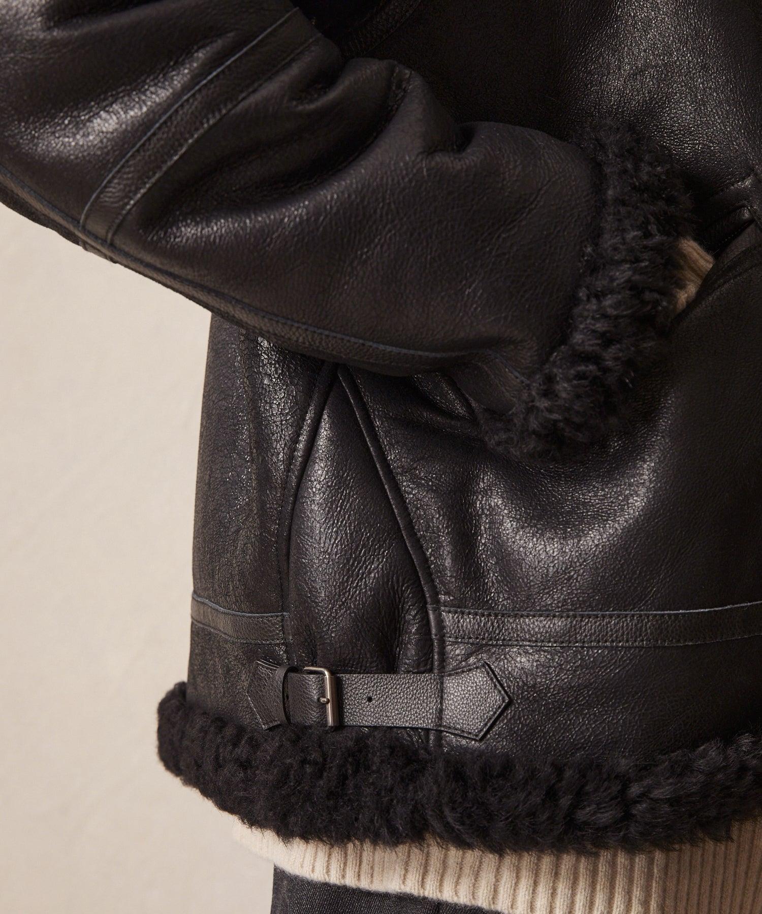 Shearling Aviator in Black Product Image