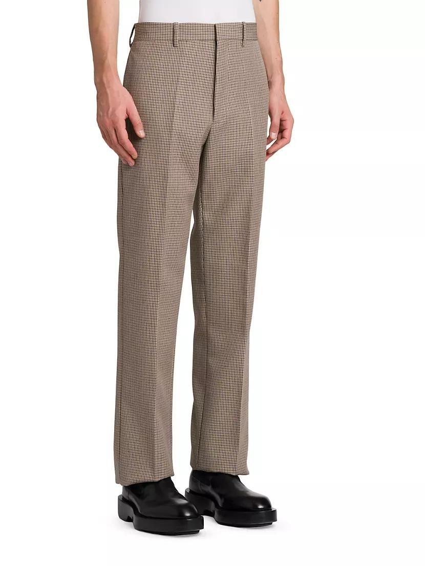 Wool Shadow Plaid Trousers Product Image