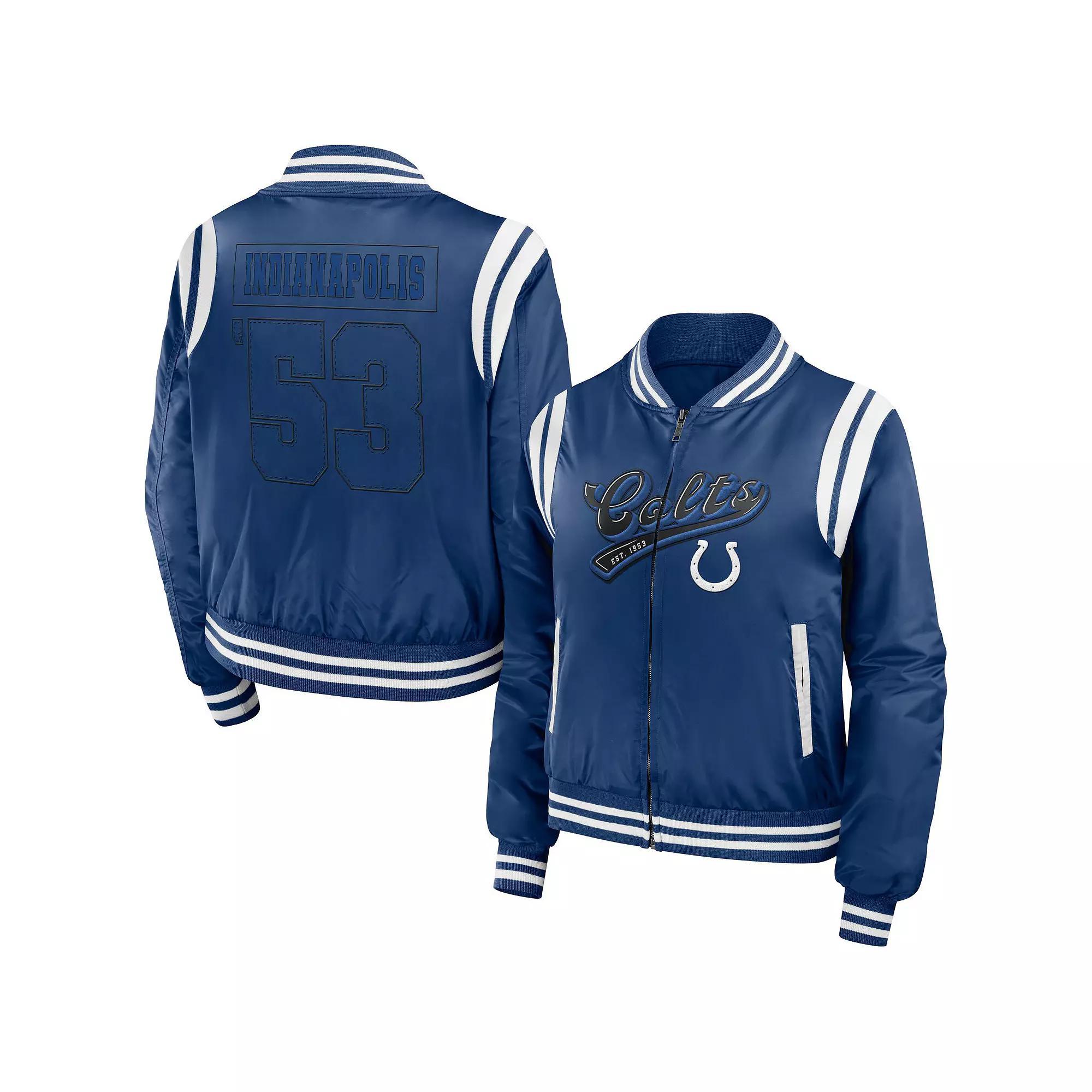 Women's WEAR by Erin Andrews Royal Buffalo Bills Bomber Full-Zip Jacket, Size: Large, Blue Product Image