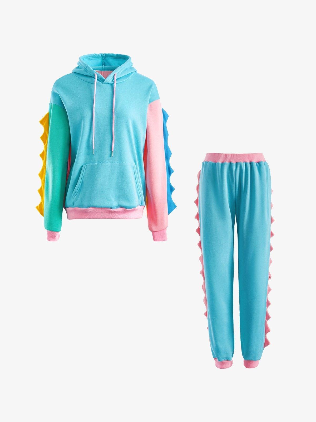 Dinosaur Decor Tracksuit Two-Piece Outfit Product Image