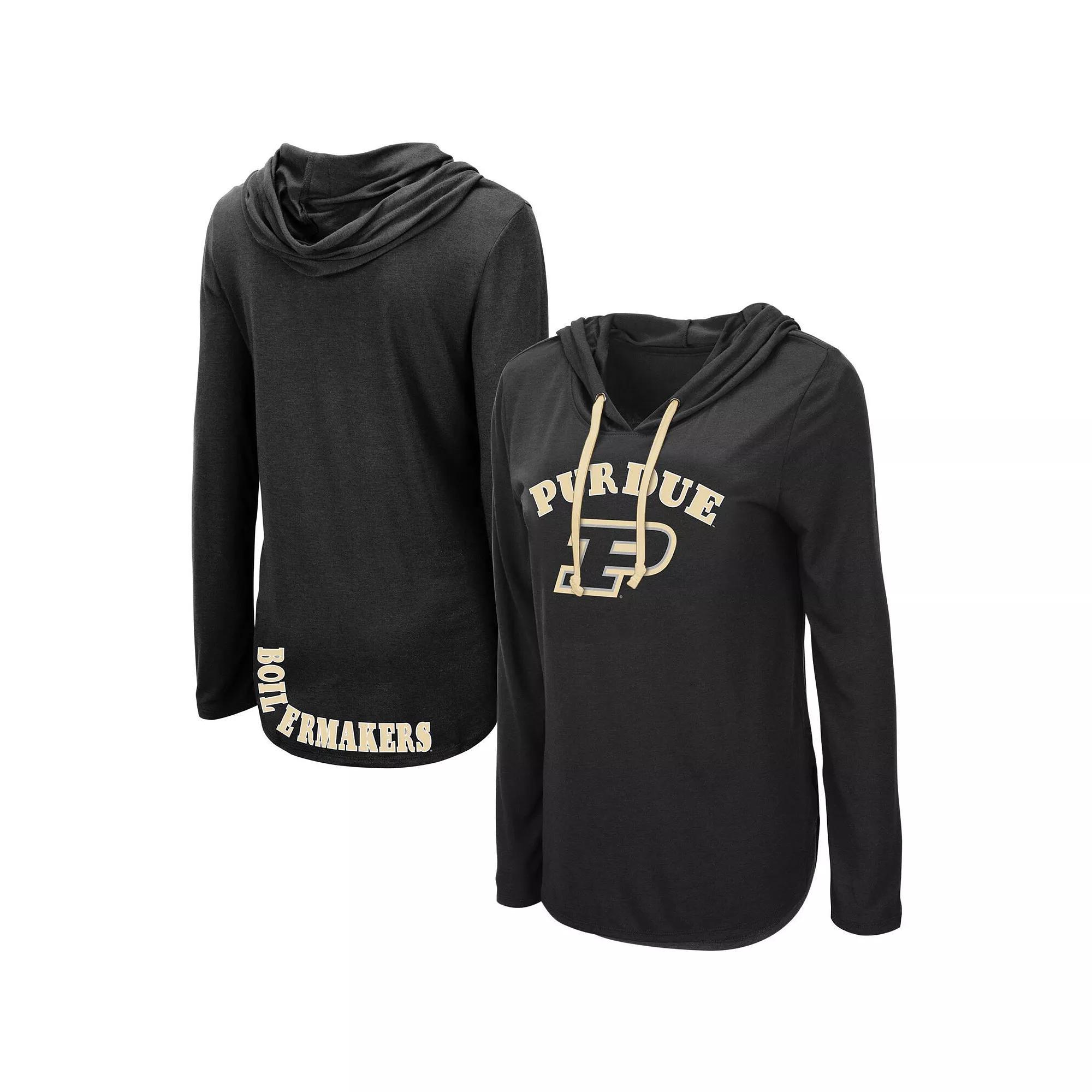 Women's Colosseum Black Purdue Boilermakers My Lover Lightweight Hooded Long Sleeve T-Shirt, Size: Large Product Image