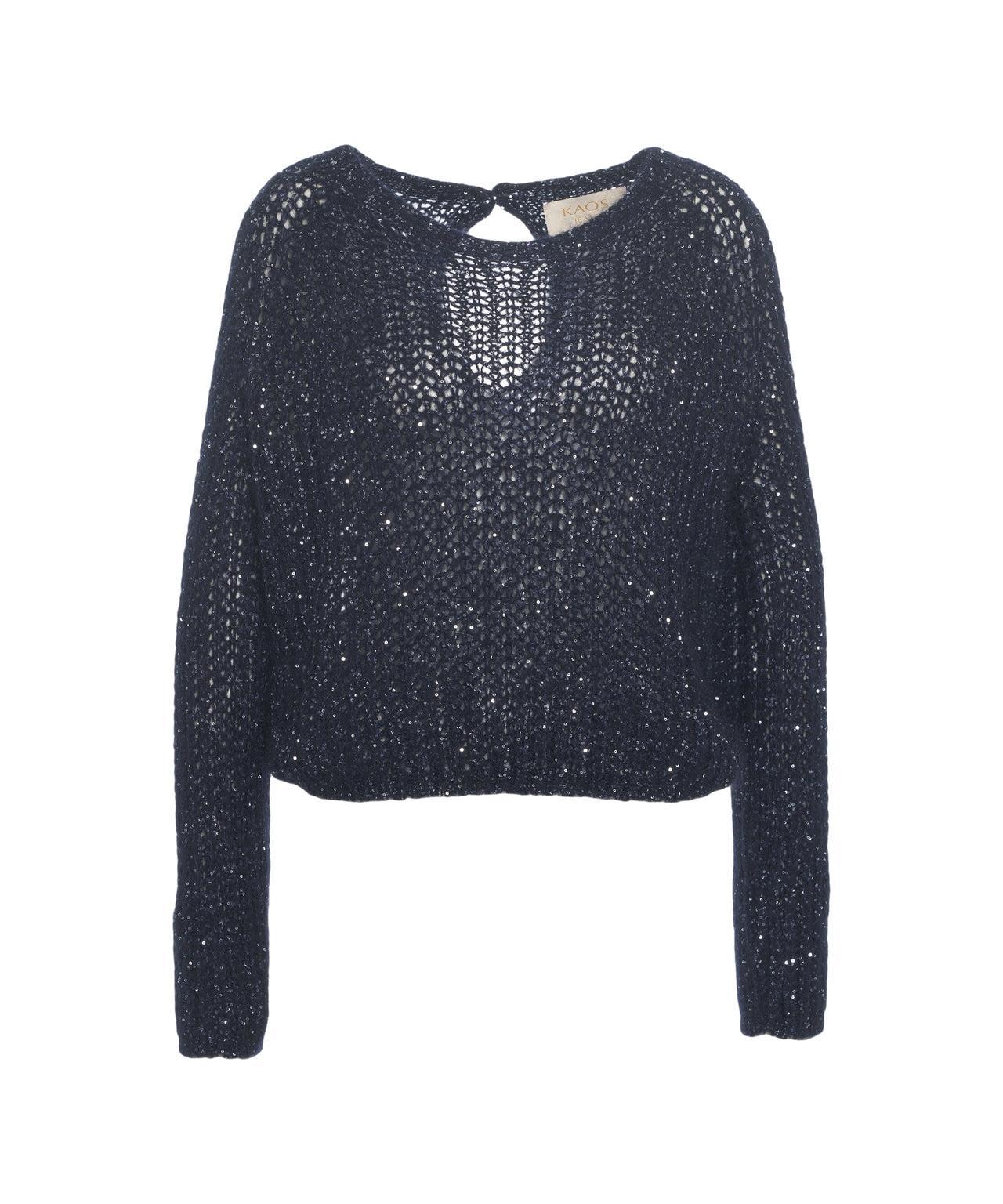 Knit sweater with glitter finish Product Image
