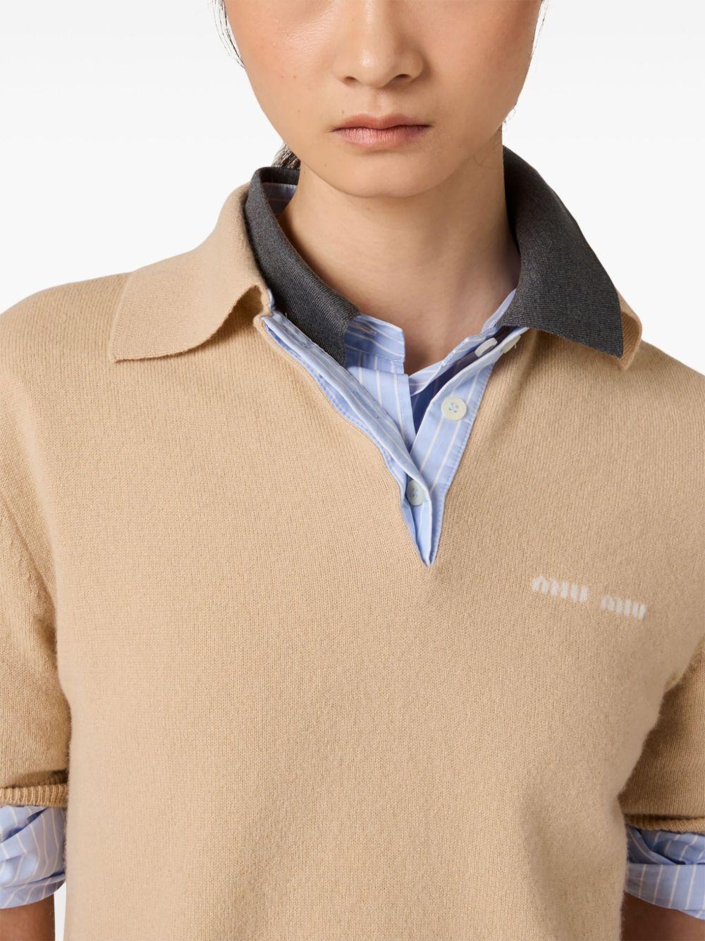 cashmere polo top  Product Image