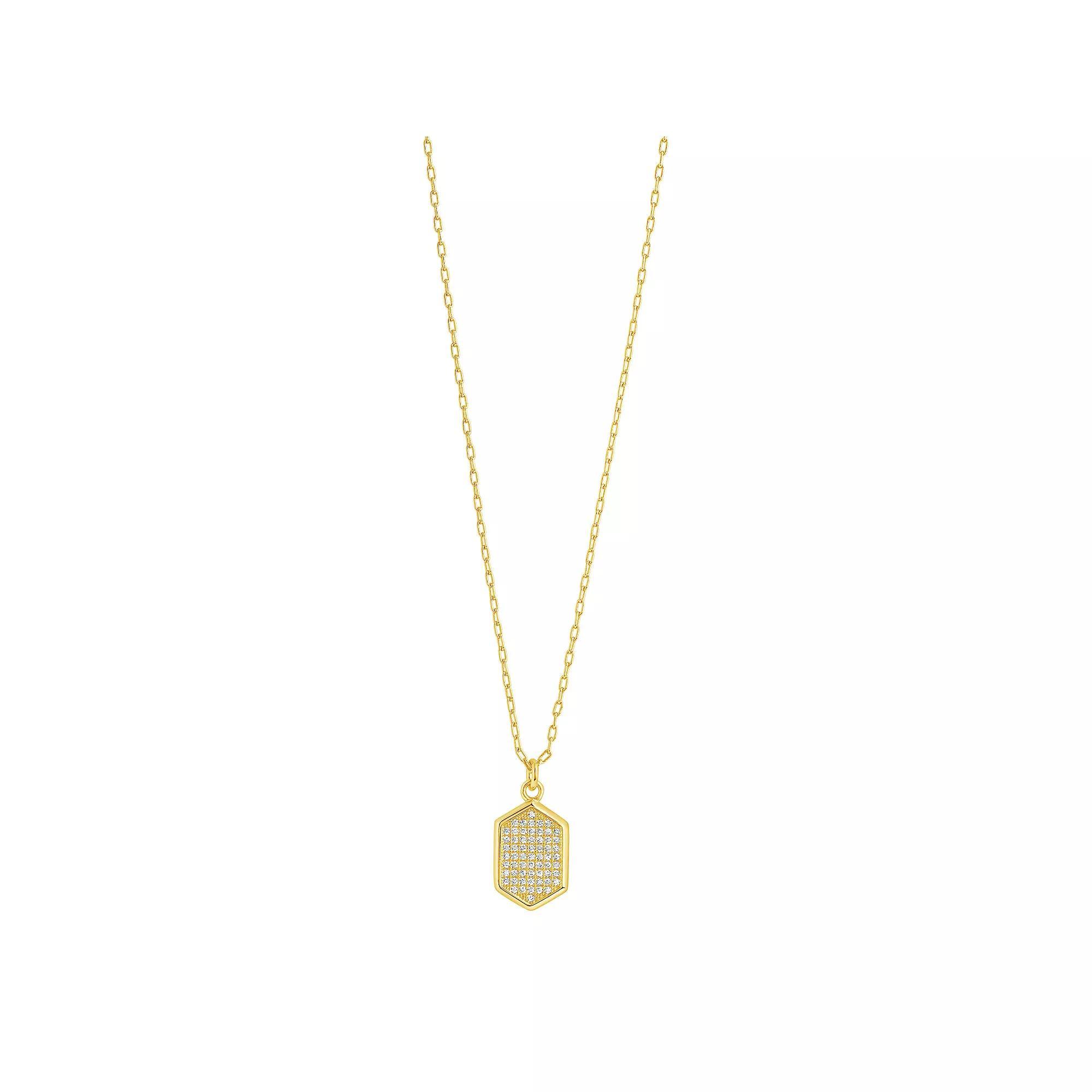 MC Collective Cubic Zirconia Verity Pendant Necklace, Women's, Size: 16", Gold Tone Product Image