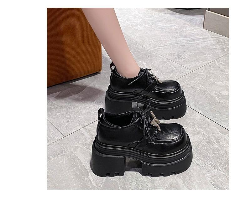 Butterfly Detail Platform Lace Up Oxfords Product Image