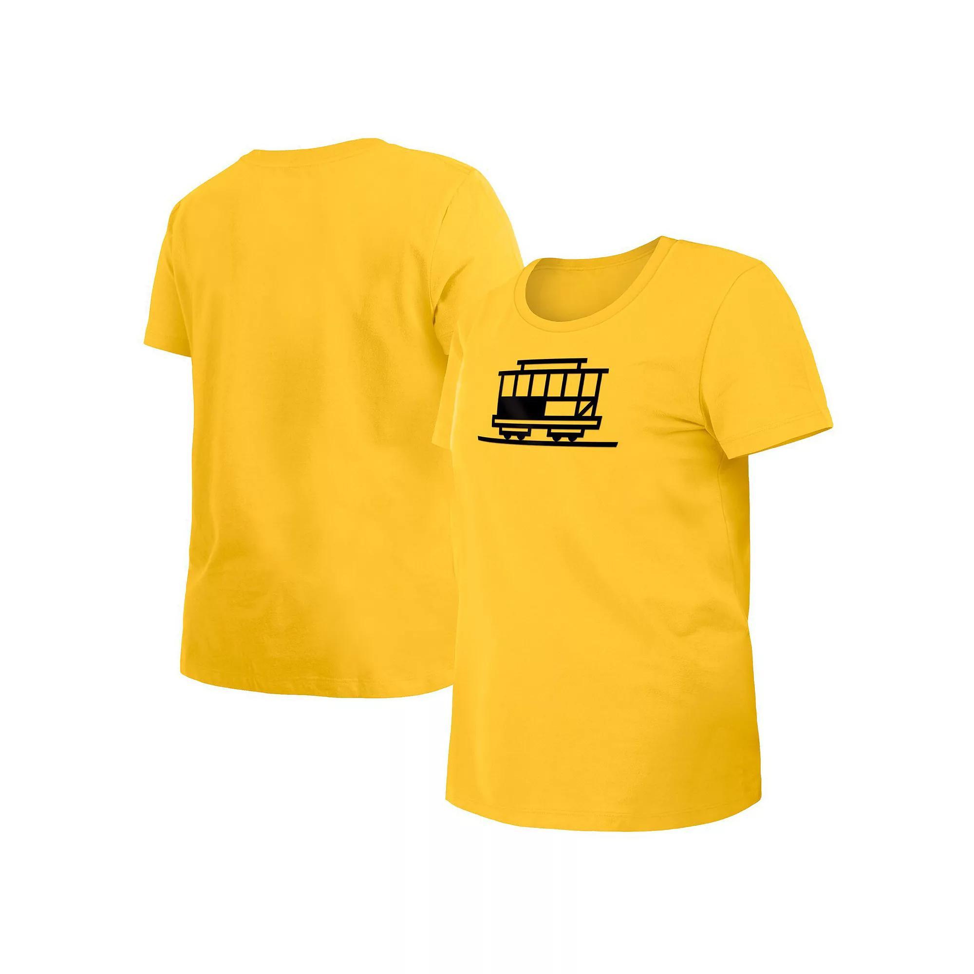 Women's New Era Gold Golden State Warriors 2023/24 City Edition T-Shirt, Size: XL Product Image