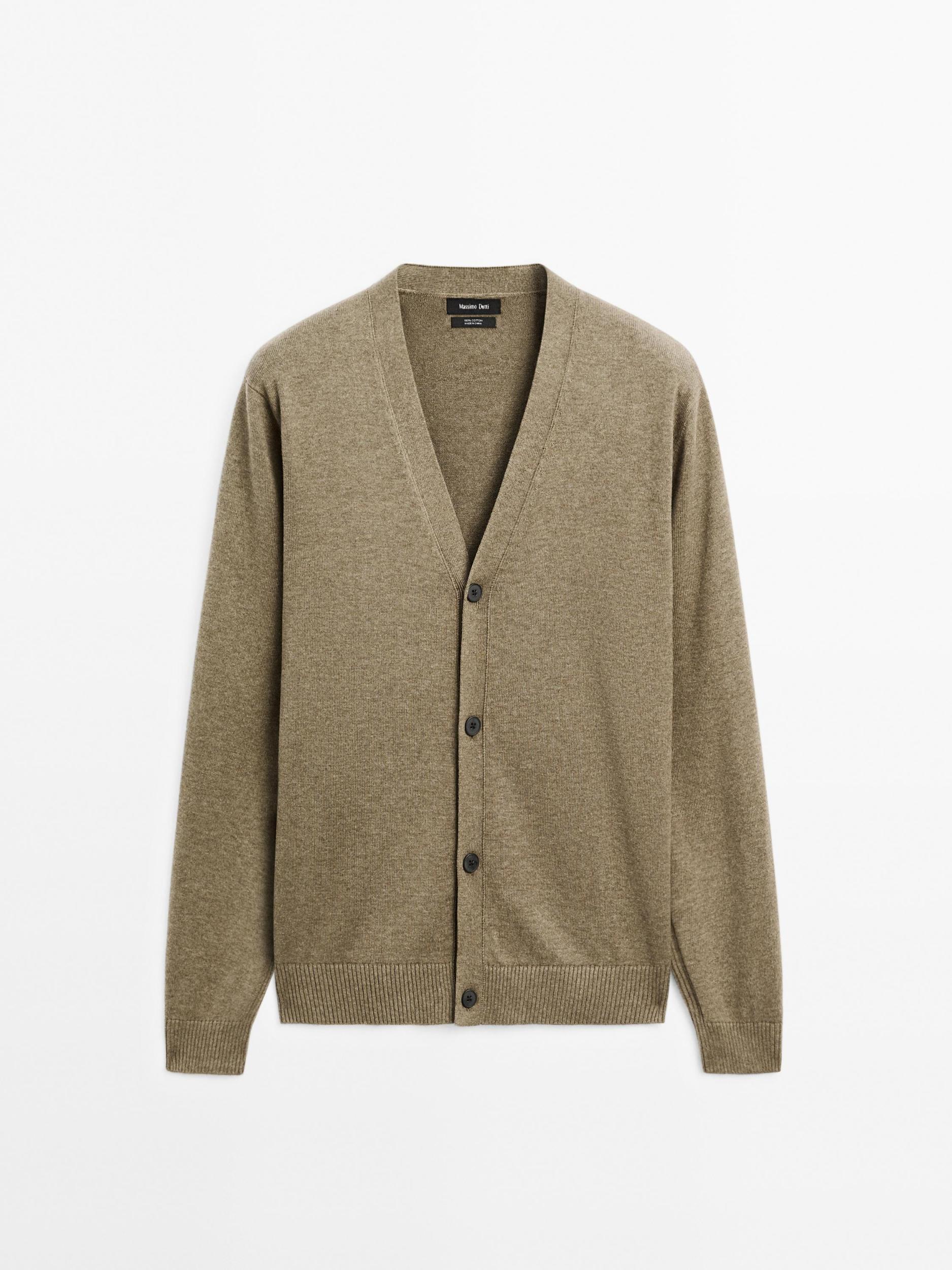 100% cotton knit cardigan Product Image