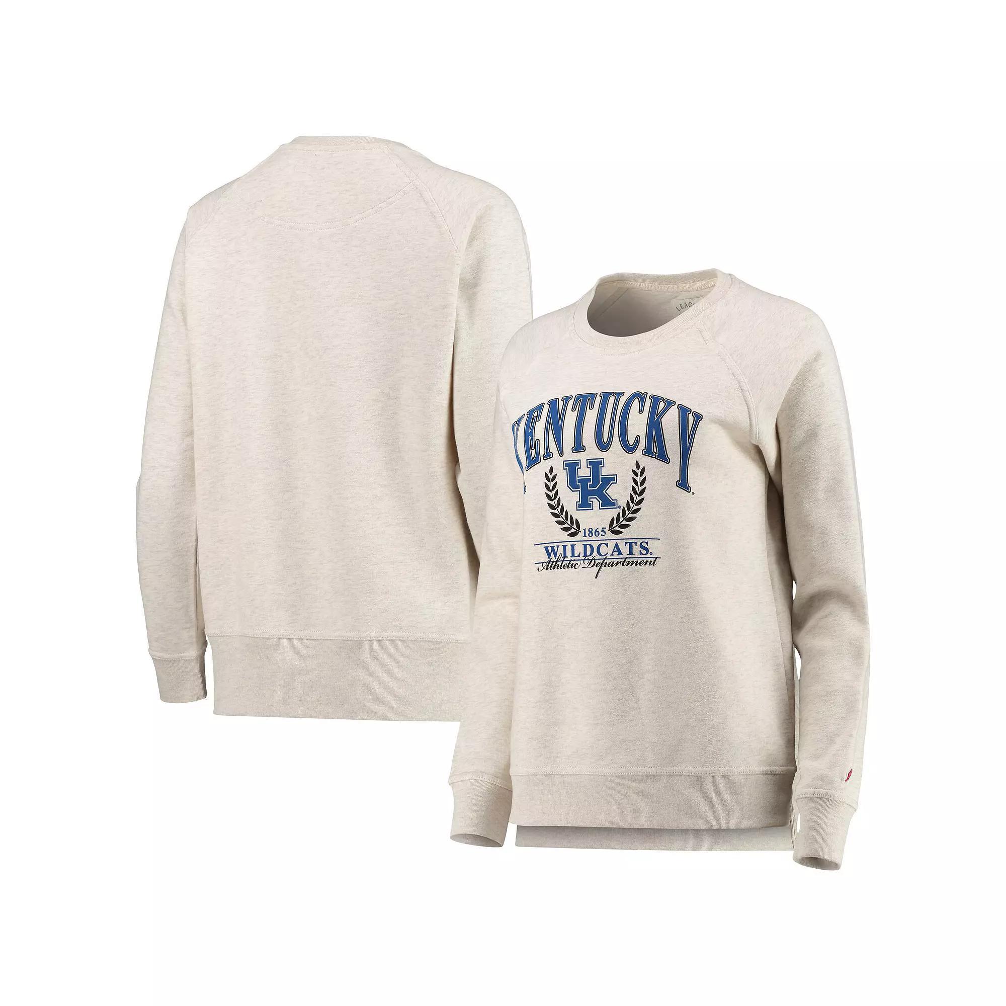Womens League Collegiate Wear Oatmeal Kentucky Wildcats Academy Raglan Pullover Sweatshirt Product Image