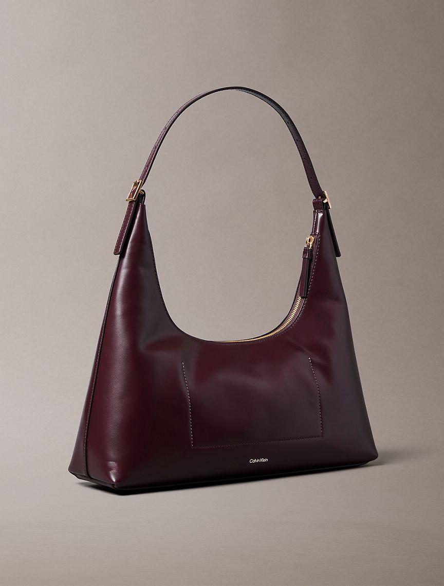 Monogram Logo Emblem Leather Shoulder Bag Product Image