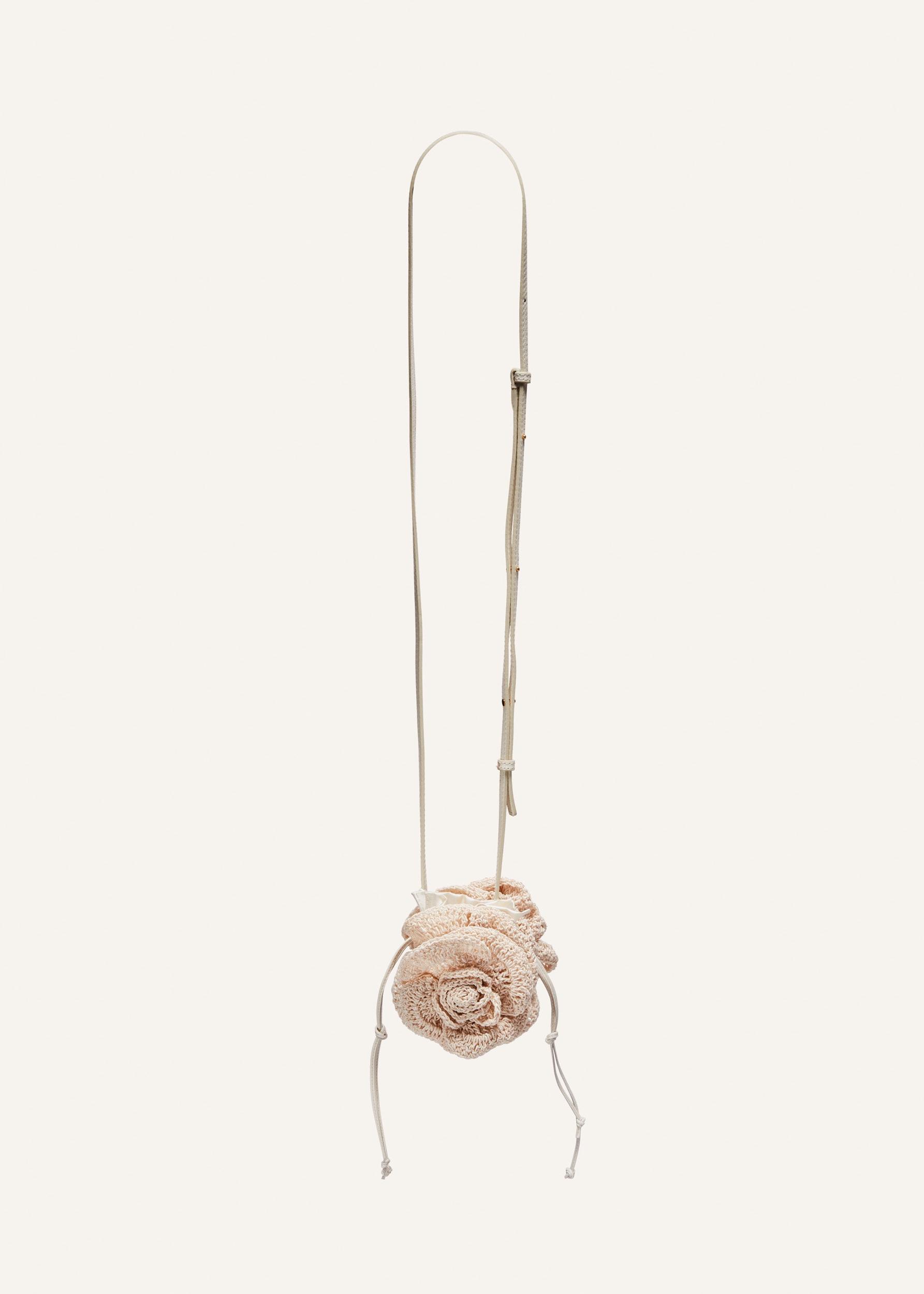 Small pearl Magda bag in cream crochet Product Image