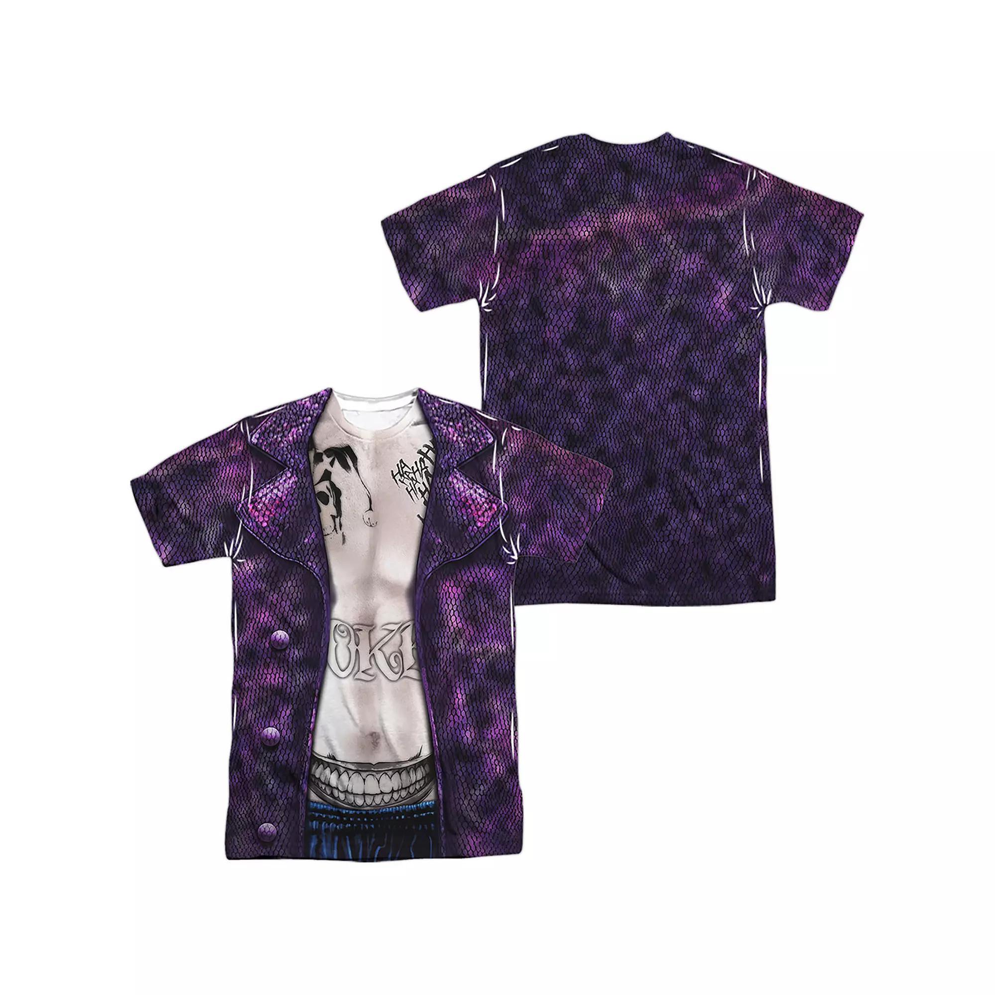 Men's Suicide Squad Joker Costume Sublimated Graphic Tee, Size: Small, Black Product Image