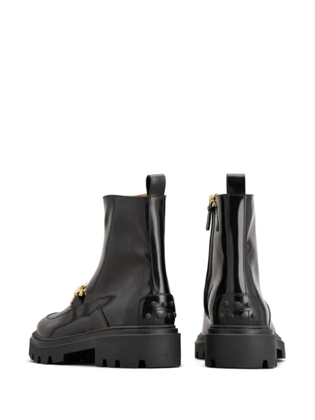 TOD'S Leather Ankle Boots In Multicolor Product Image