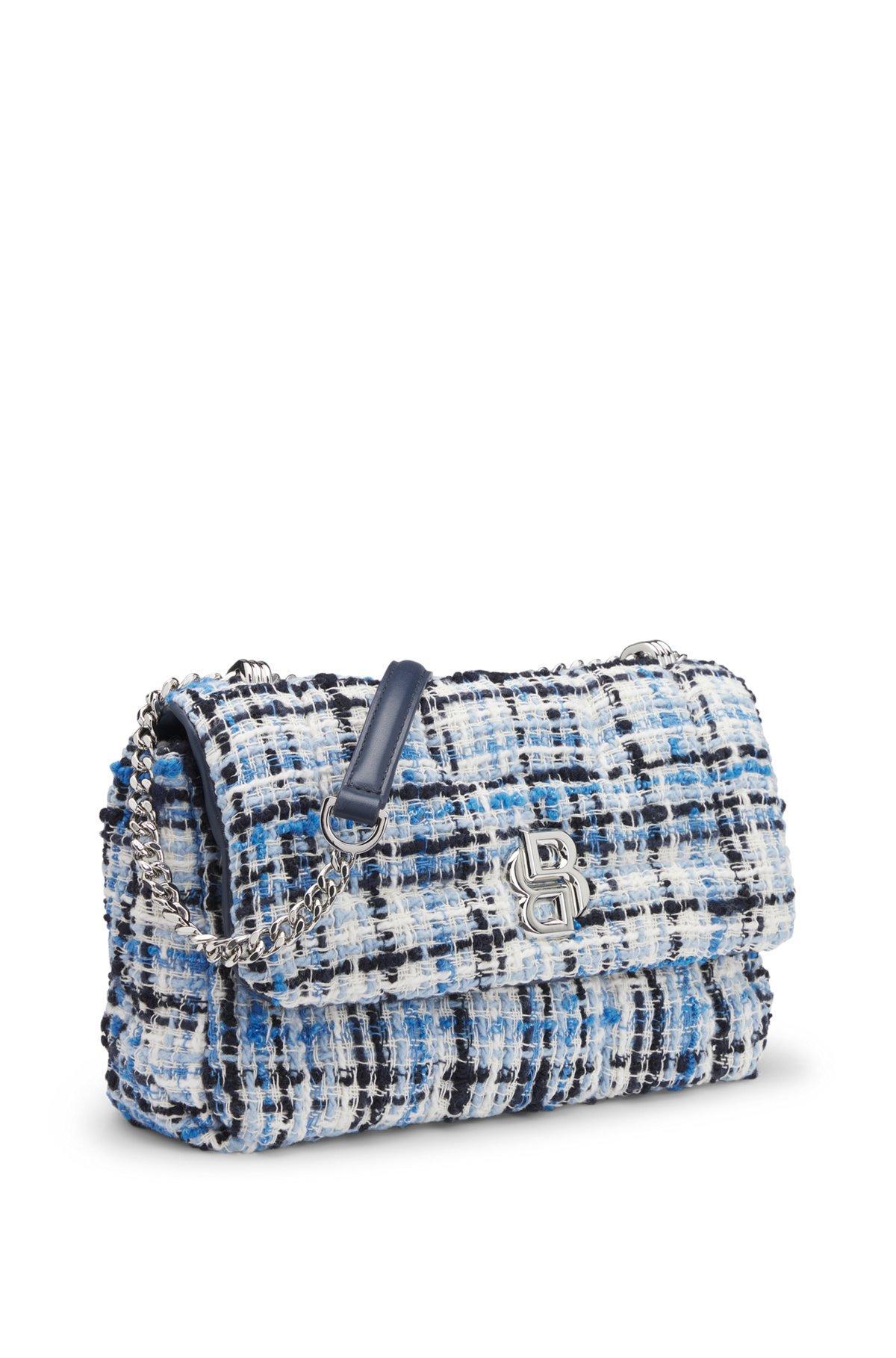 BOSS - Multicolored-tweed shoulder bag with Double B monogram - Patterned Product Image
