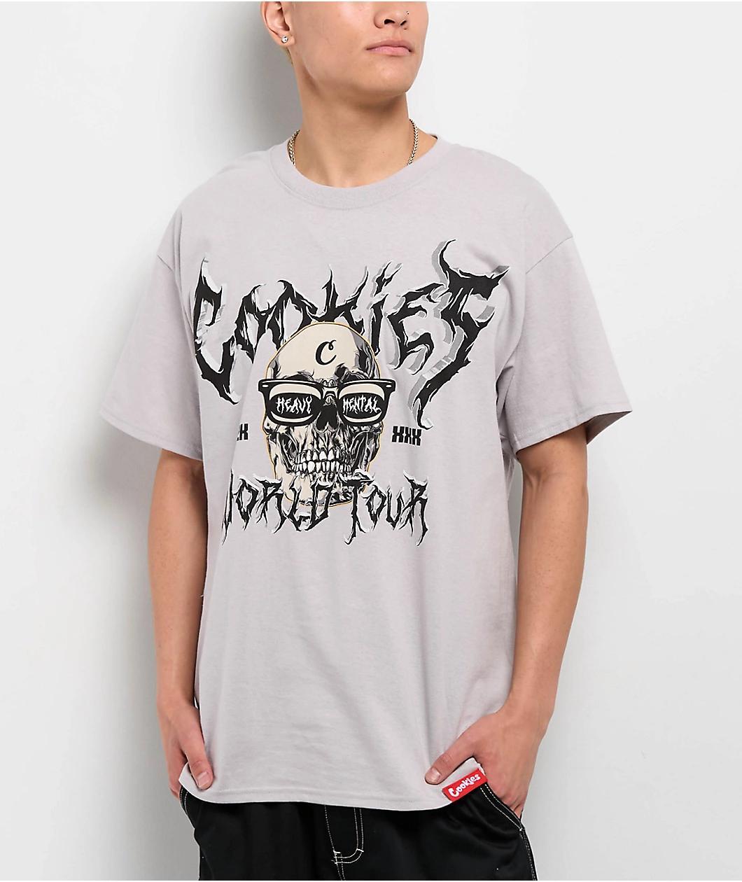 Cookies Heavy Mental World Grey T-Shirt Product Image