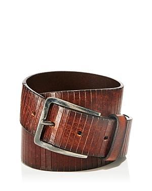 The Mens Store at Bloomingdales Mens Deboss Stripe Italian Leather Belt - Exclusive Product Image