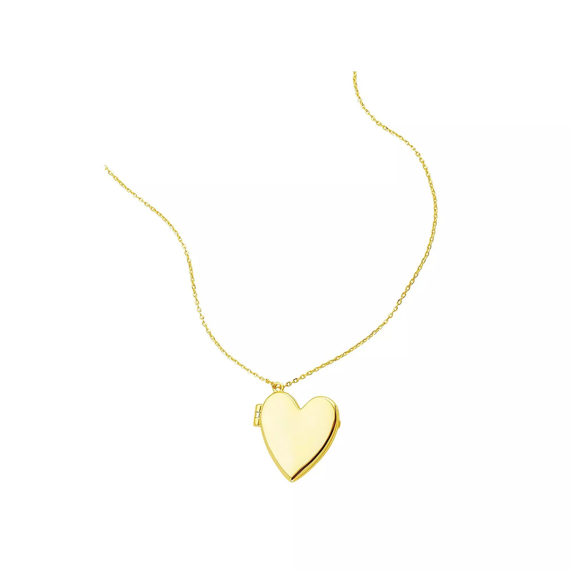 Adornia 14k Gold Plated Heart Locket Necklace, Women's, Size: 16-18" ADJ, Gold Tone Product Image