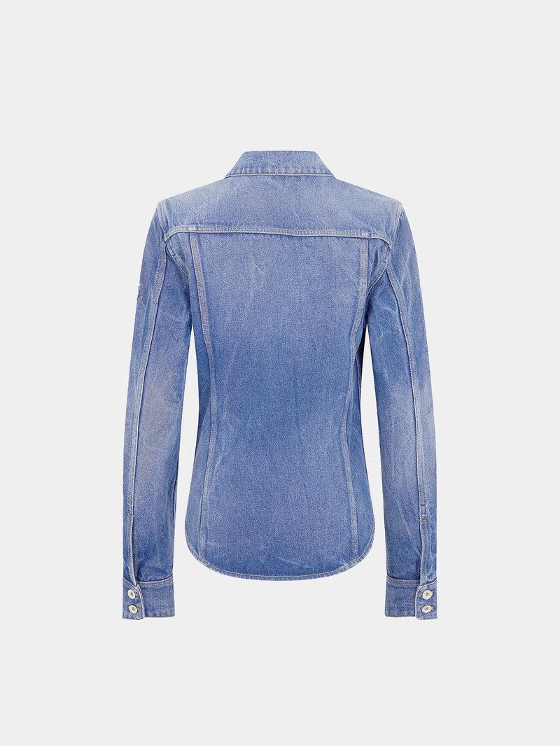 Denim shirt with 1969 metal discs details Product Image