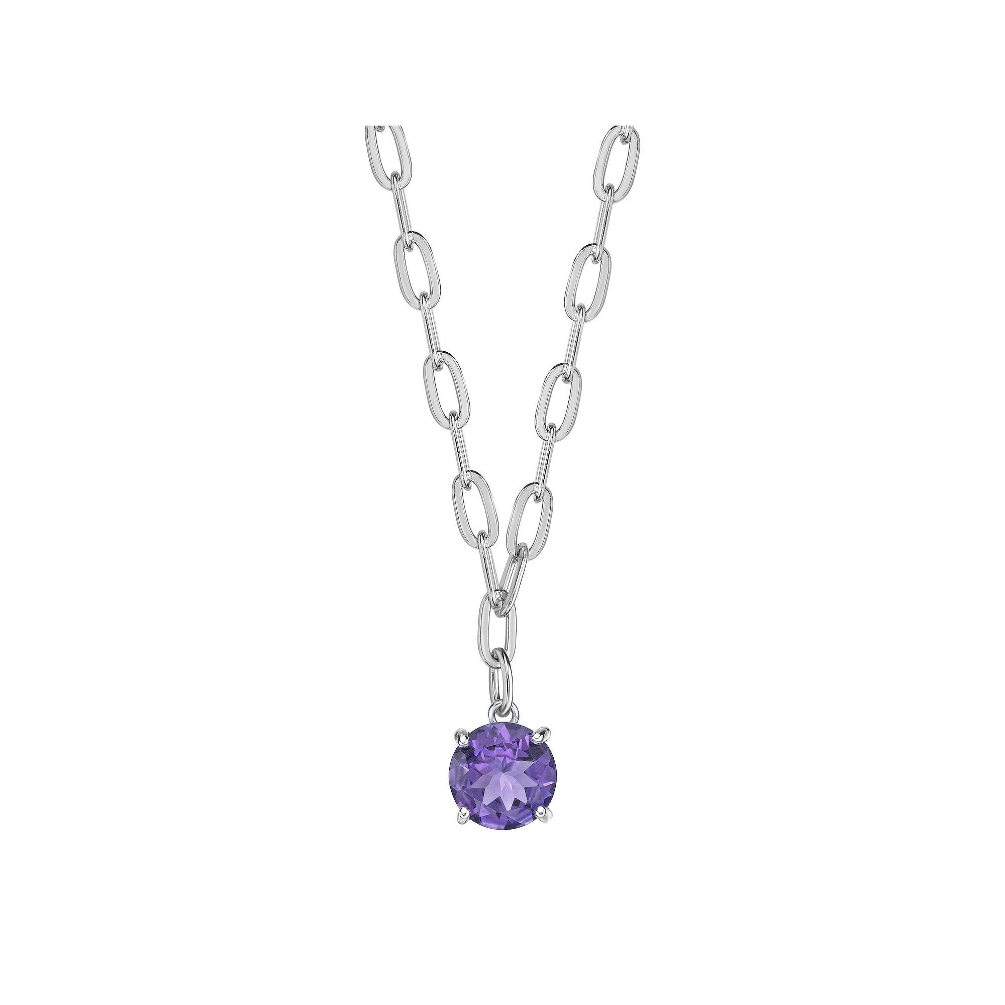 Gemminded Sterling Silver Amethyst Pendant Necklace, Women's, Size: 18" Product Image