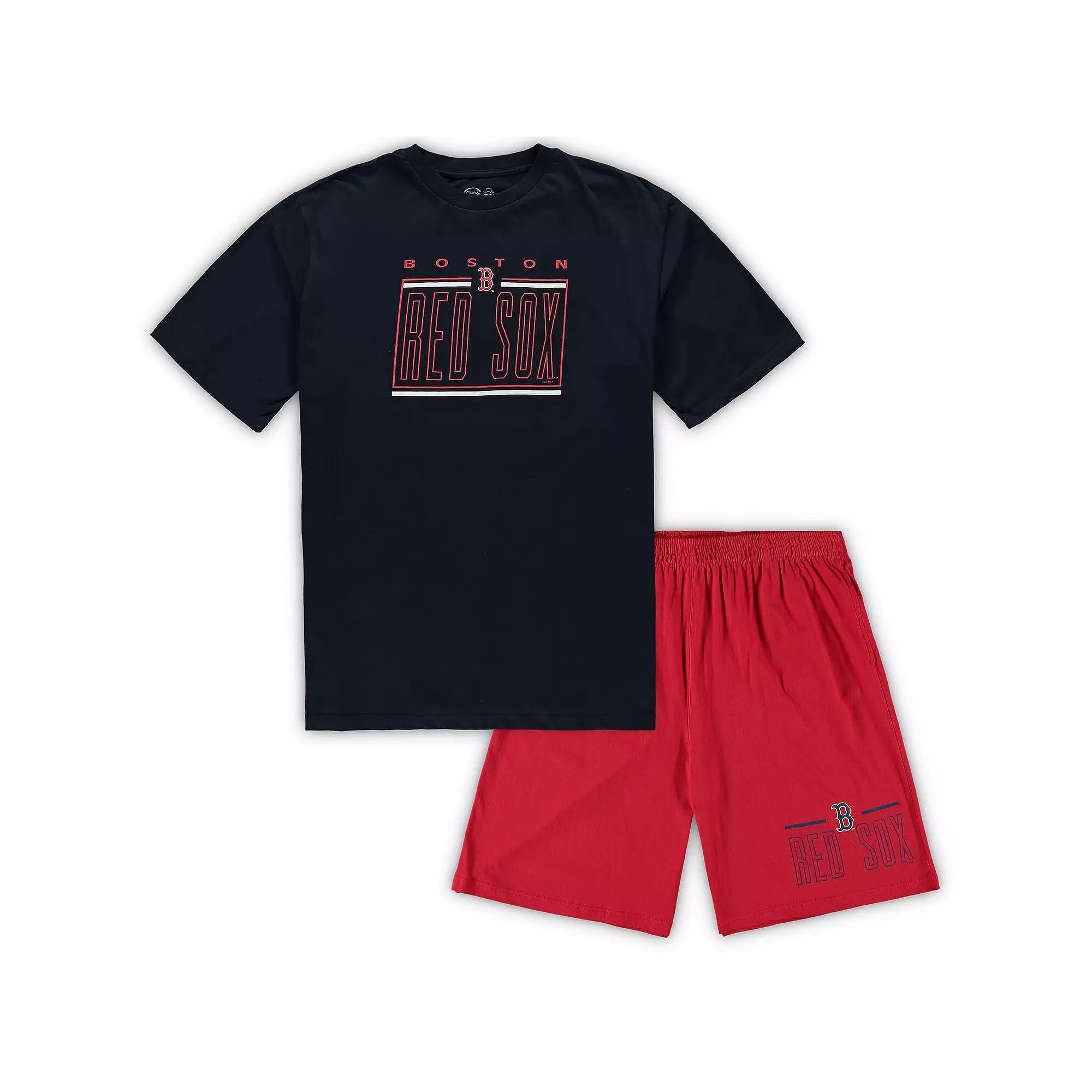 Mens Concepts Sport /Red Boston Red Sox Big & Tall T-Shirt & Shorts Sleep Set Blue Product Image