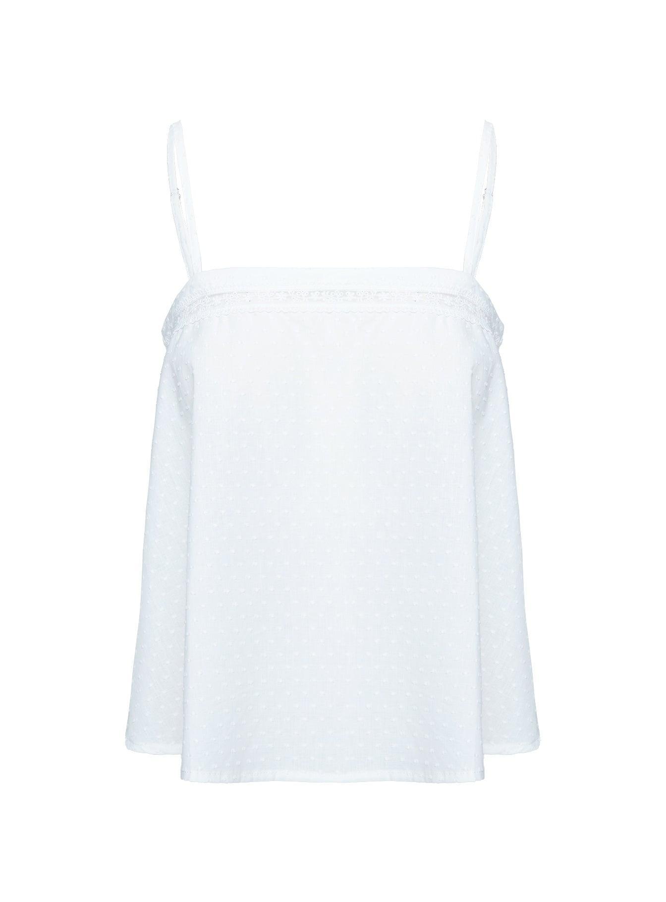 Invisible String Lace Sleep Top White Product Image