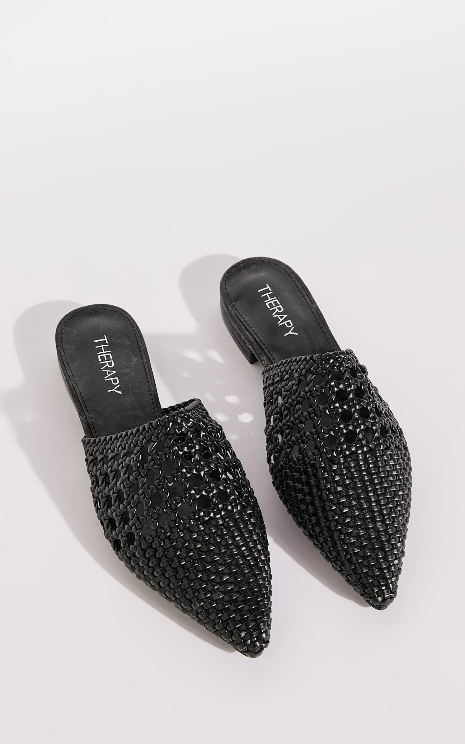 Therapy Shoes - Granada Woven Slides in Black Product Image
