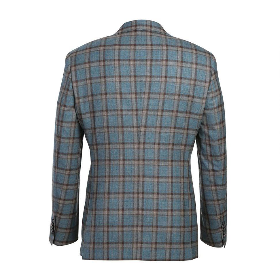 English Laundry 2-Piece Light Gray with Bronze Stereoscopic-Grid Slim Fit Suit Wool Blend Product Image