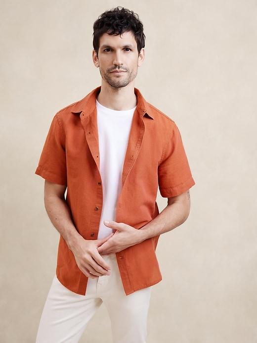 Slim Linen-Blend Shirt Product Image