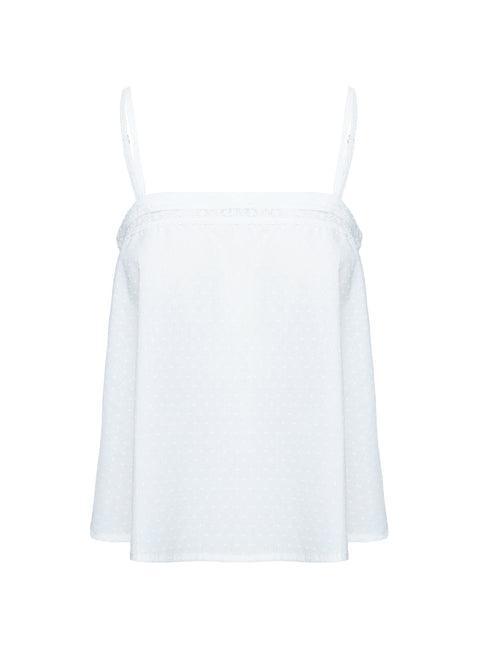 Invisible String Lace Sleep Top White Product Image