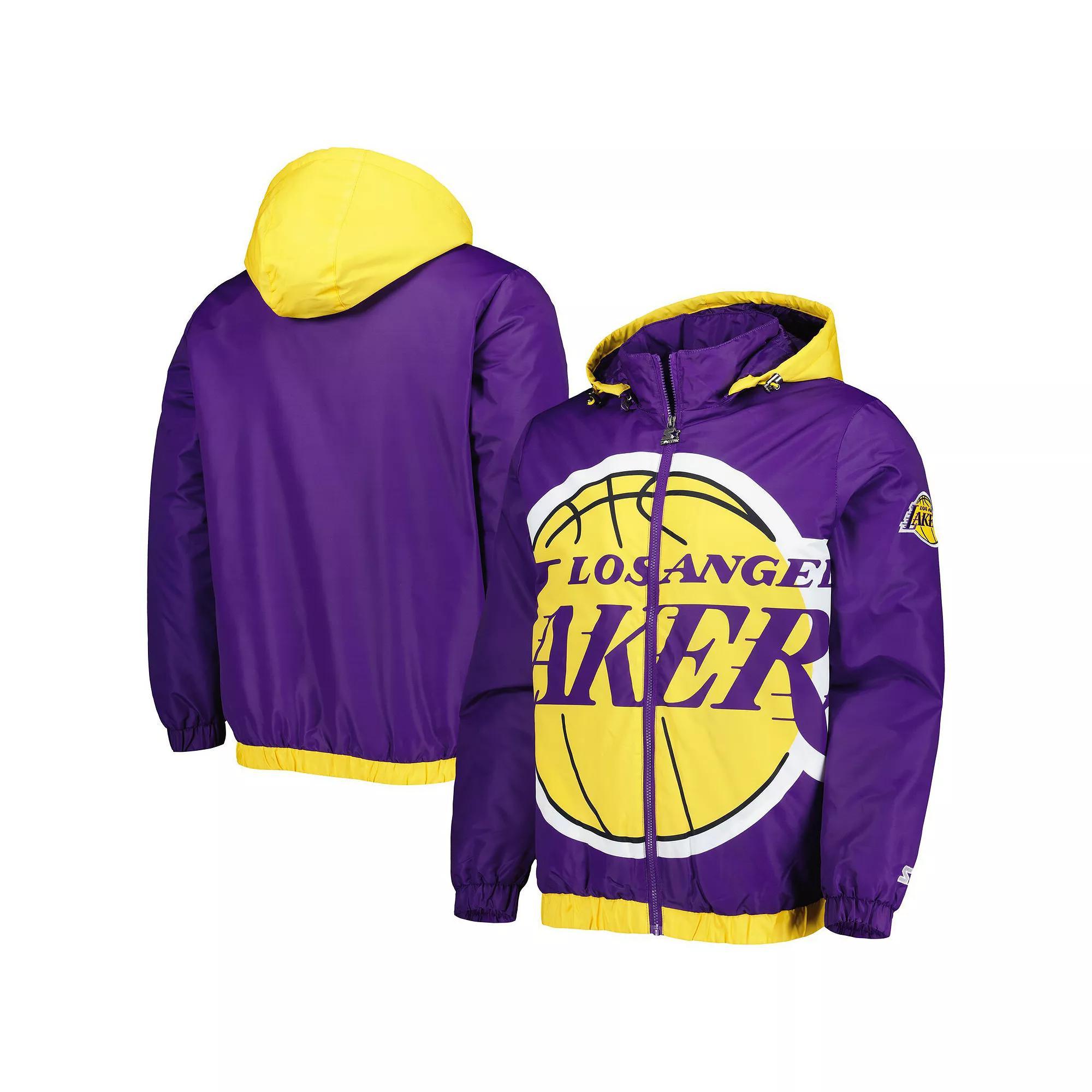 Men's Starter Purple Los Angeles Lakers The Triple Double Full-Zip Hoodie Jacket, Size: Medium Product Image