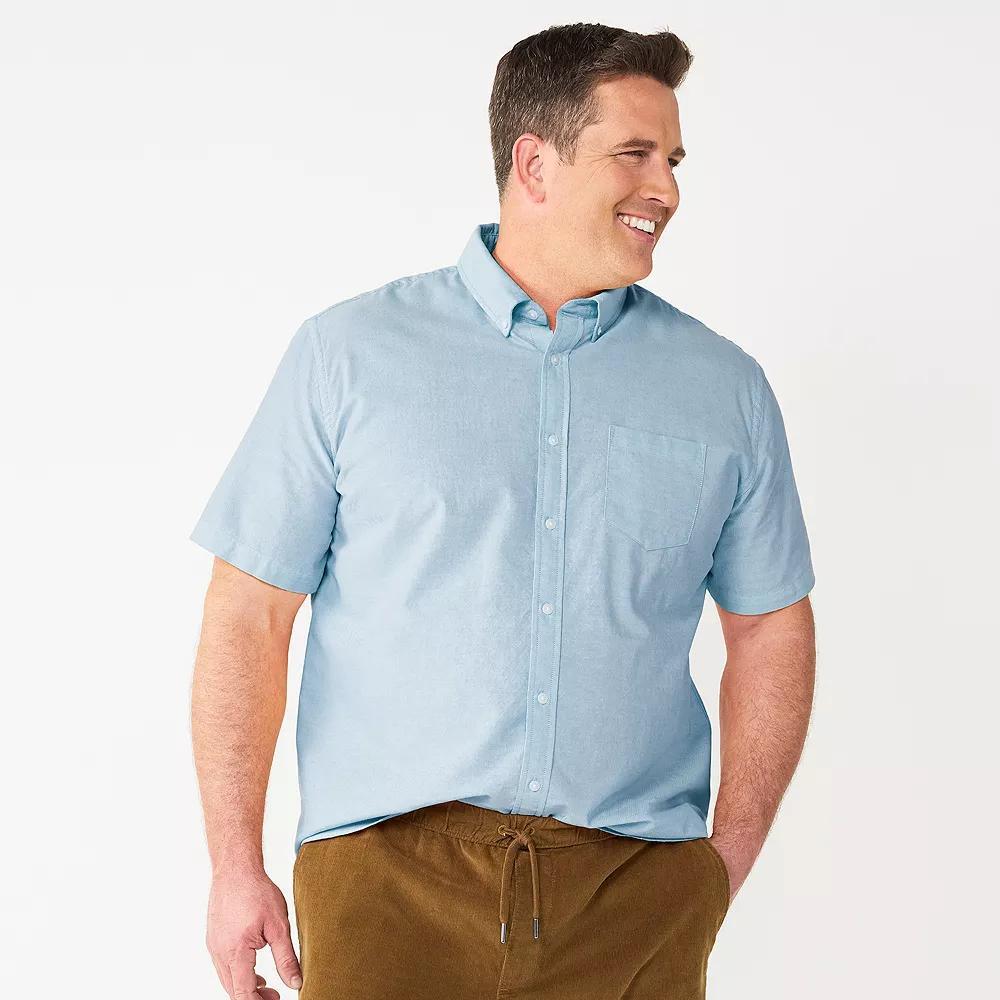 Big & Tall Sonoma Goods For Life® Short Sleeve Perfect Length Shirt, Men's, Size: 3XL Tall, Scott Blue Product Image