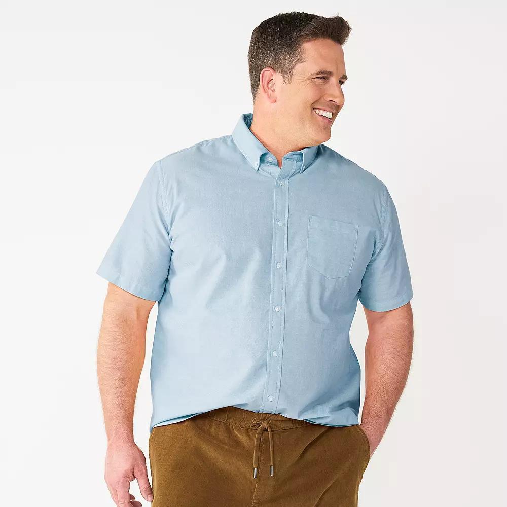 Big & Tall Sonoma Goods For Life® Short Sleeve Perfect Length Shirt, Men's, Size: 3XL Tall, Scott Blue Product Image