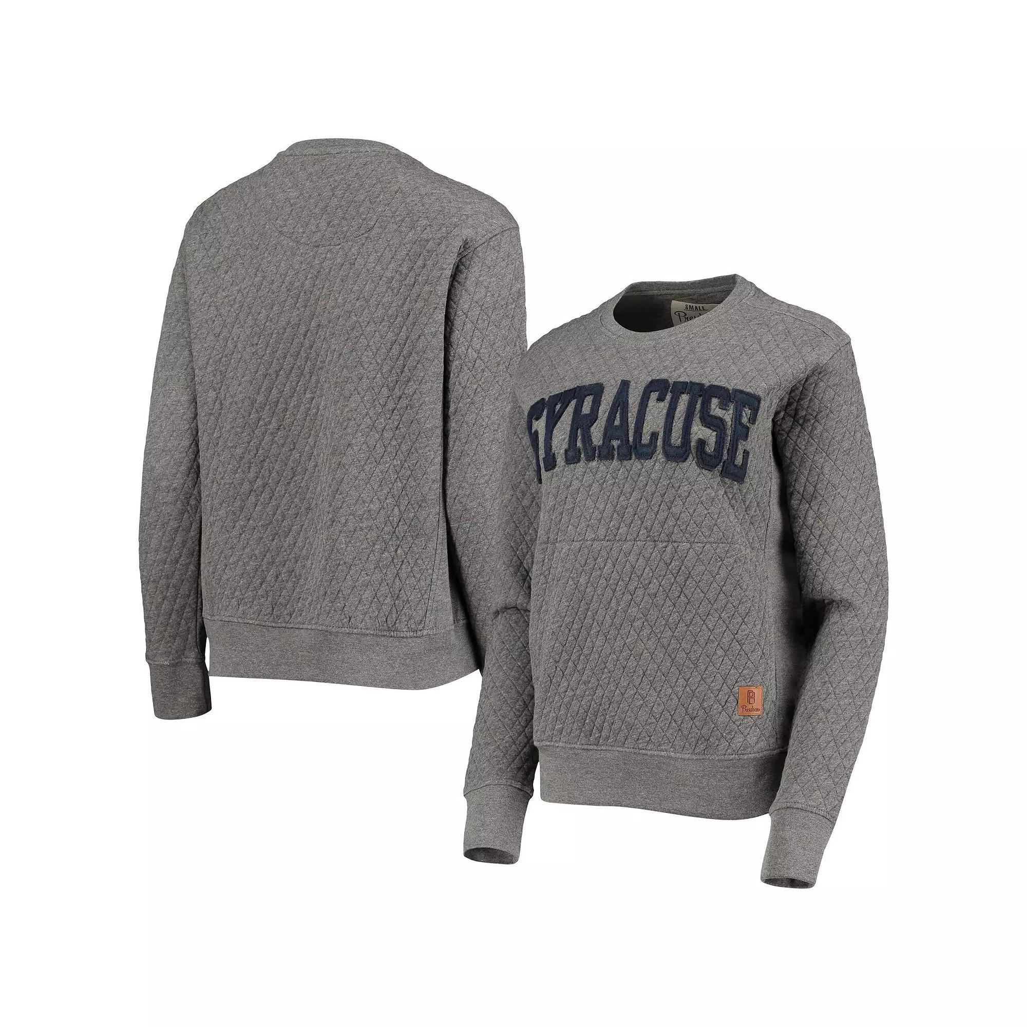 Women's Pressbox Heathered Gray Syracuse Orange Moose Applique Quilted Pullover Sweatshirt, Size: XL, Grey Product Image