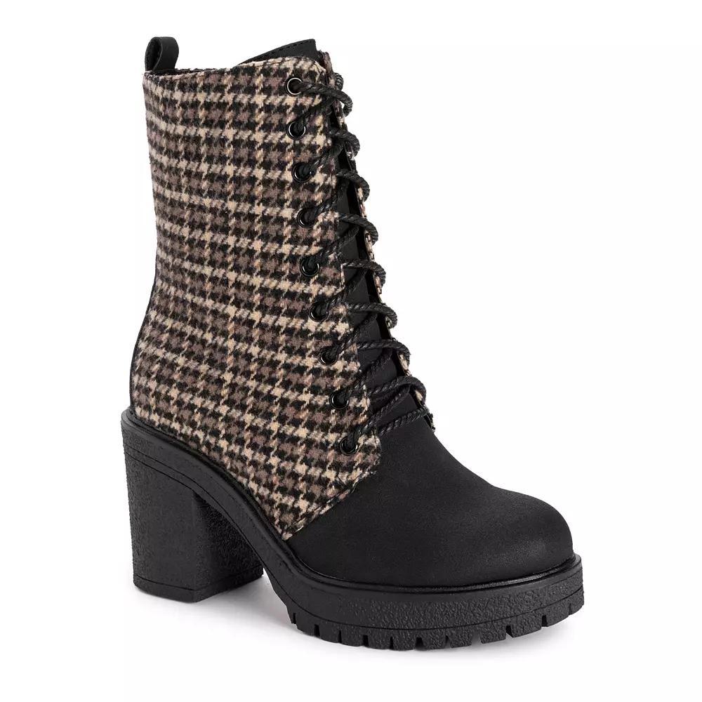 MUK LUKS Riser Jazz Women's Combat Boots, Size: 9.5, Houndsto Black Product Image