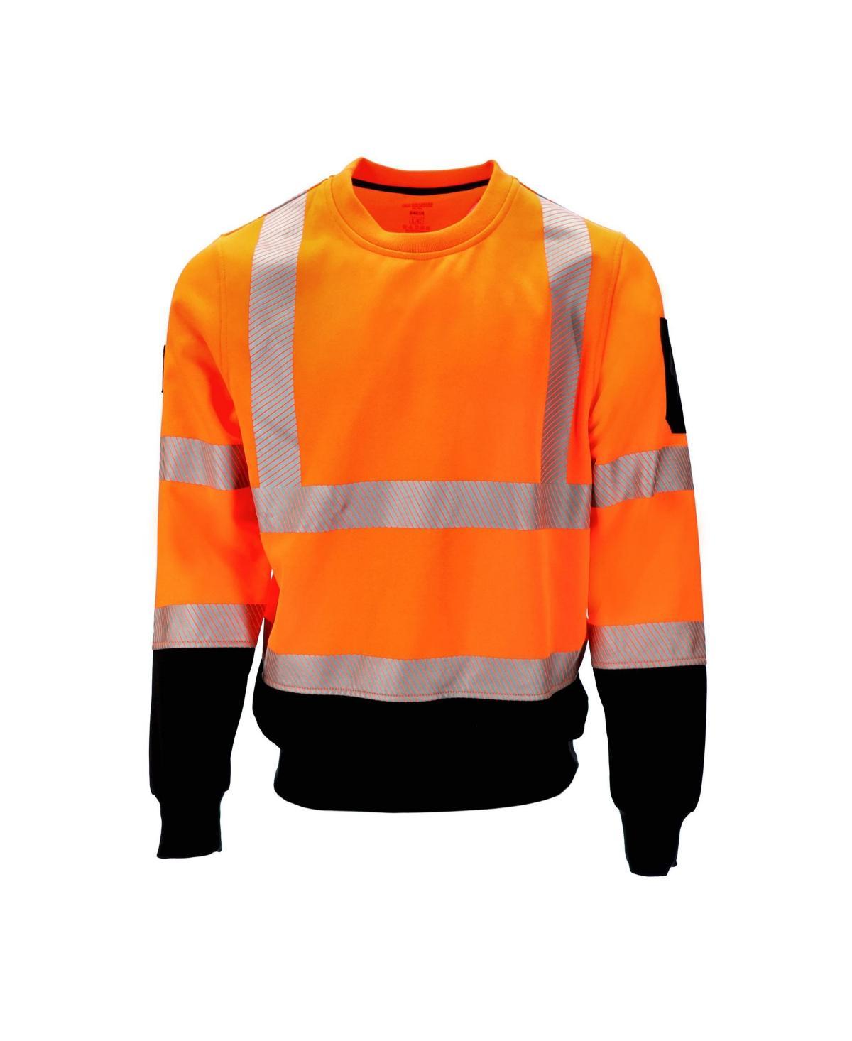 RefrigiWear Mens Men s Hi Vis Crewneck Sweatshirt with Reflective Tape Product Image