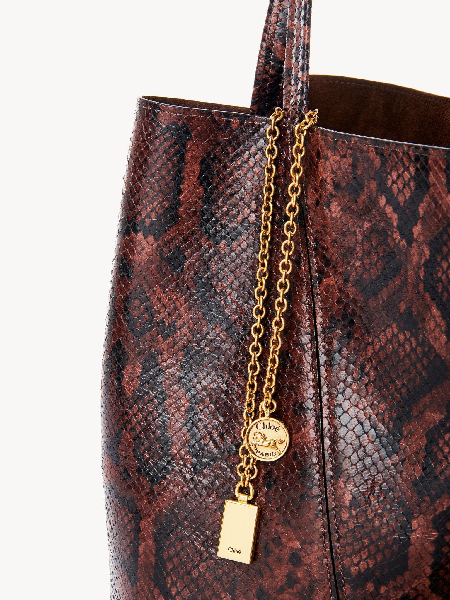 Chloé Spin tote bag in python-effect leather Product Image