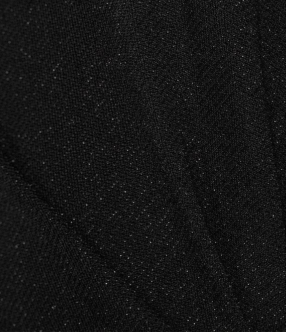 Alex Evenings Sheer 3/4 cold Shoulder Sleeve Crew Neck Metallic Knit Beaded Detail Blouse Product Image