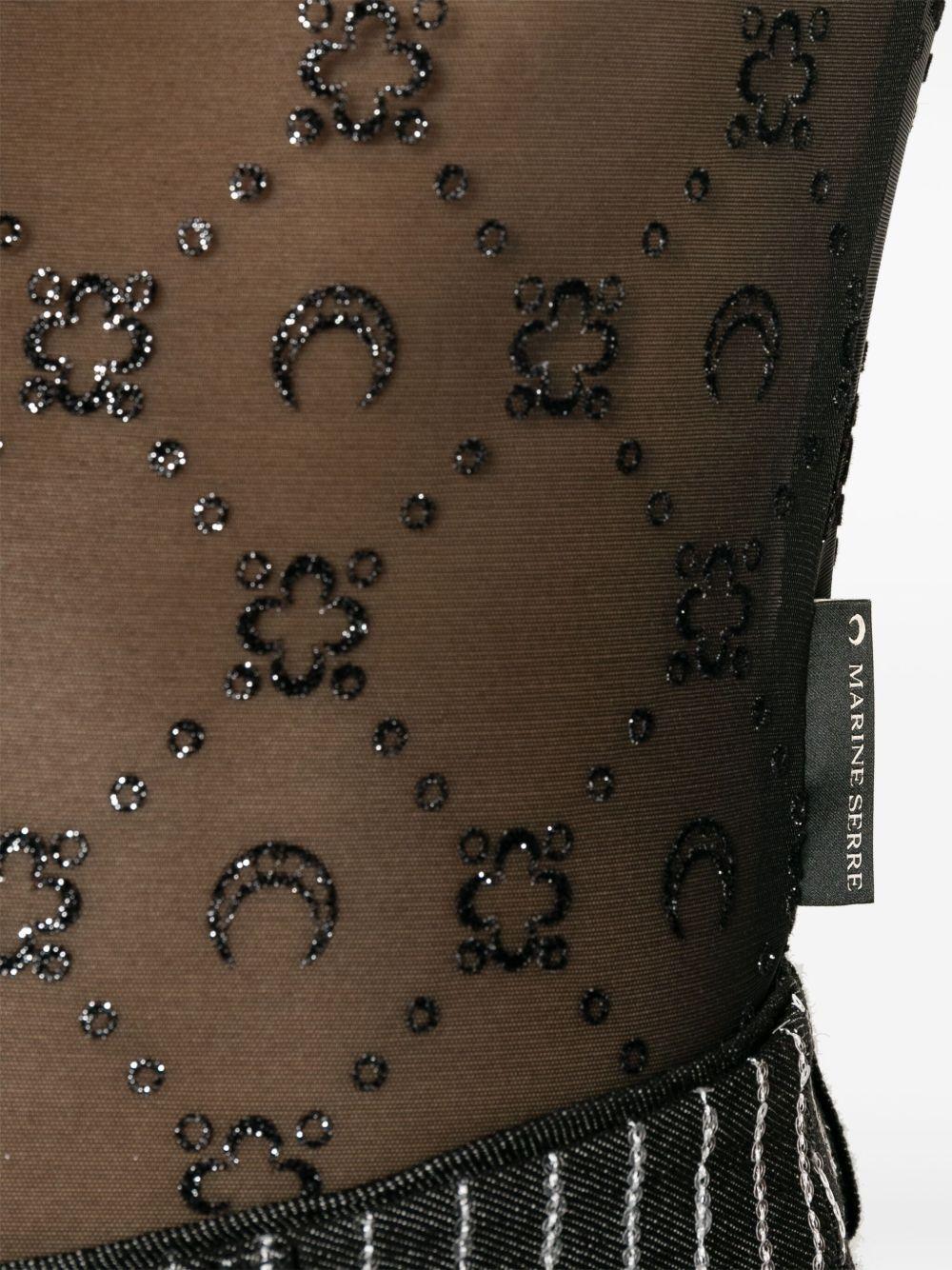 Moonogram flocked tulle bodysuit Product Image