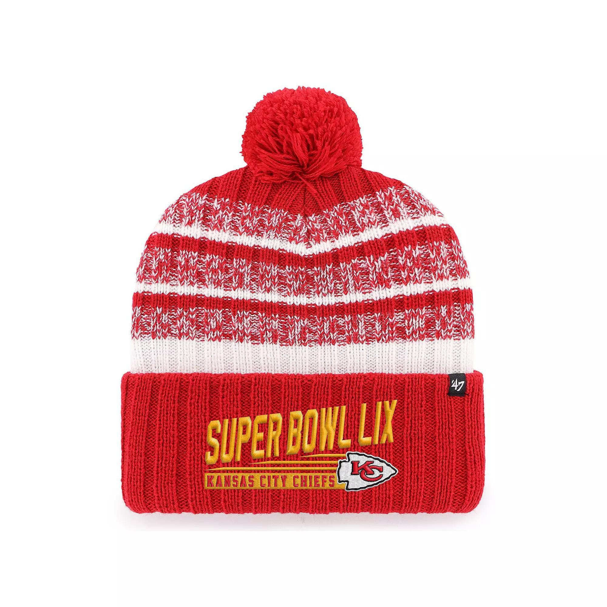 Men's '47 Red Kansas City Chiefs Super Bowl LIX Tavern Cuffed Knit Hat with Pom Product Image
