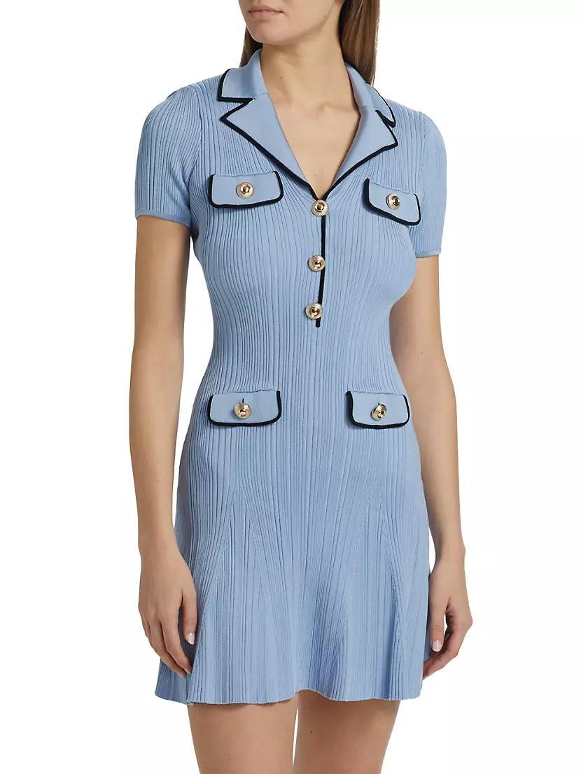 Rib-Knit Piped Minidress Product Image