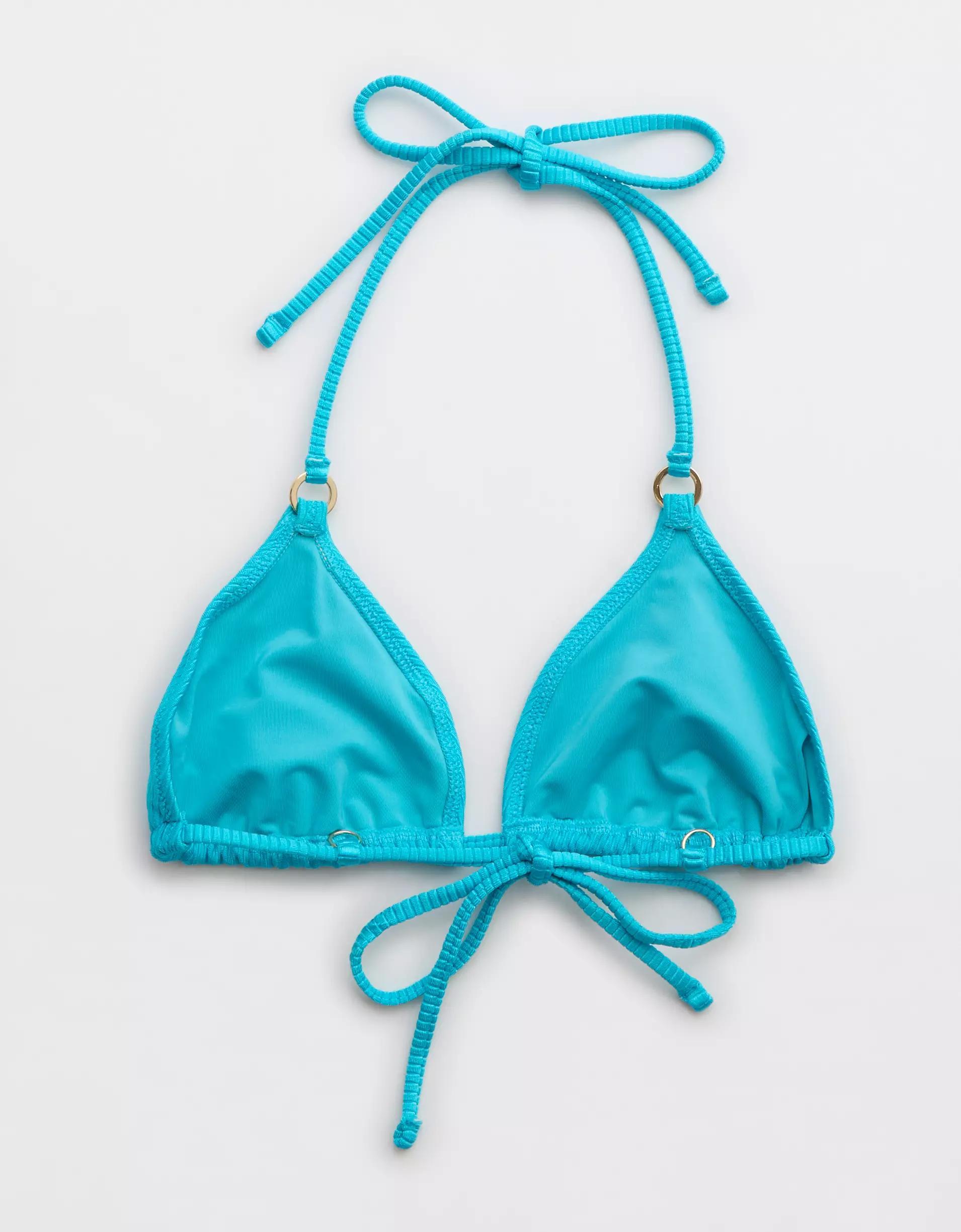 Aerie Shine Rib String Triangle Bikini Top Product Image