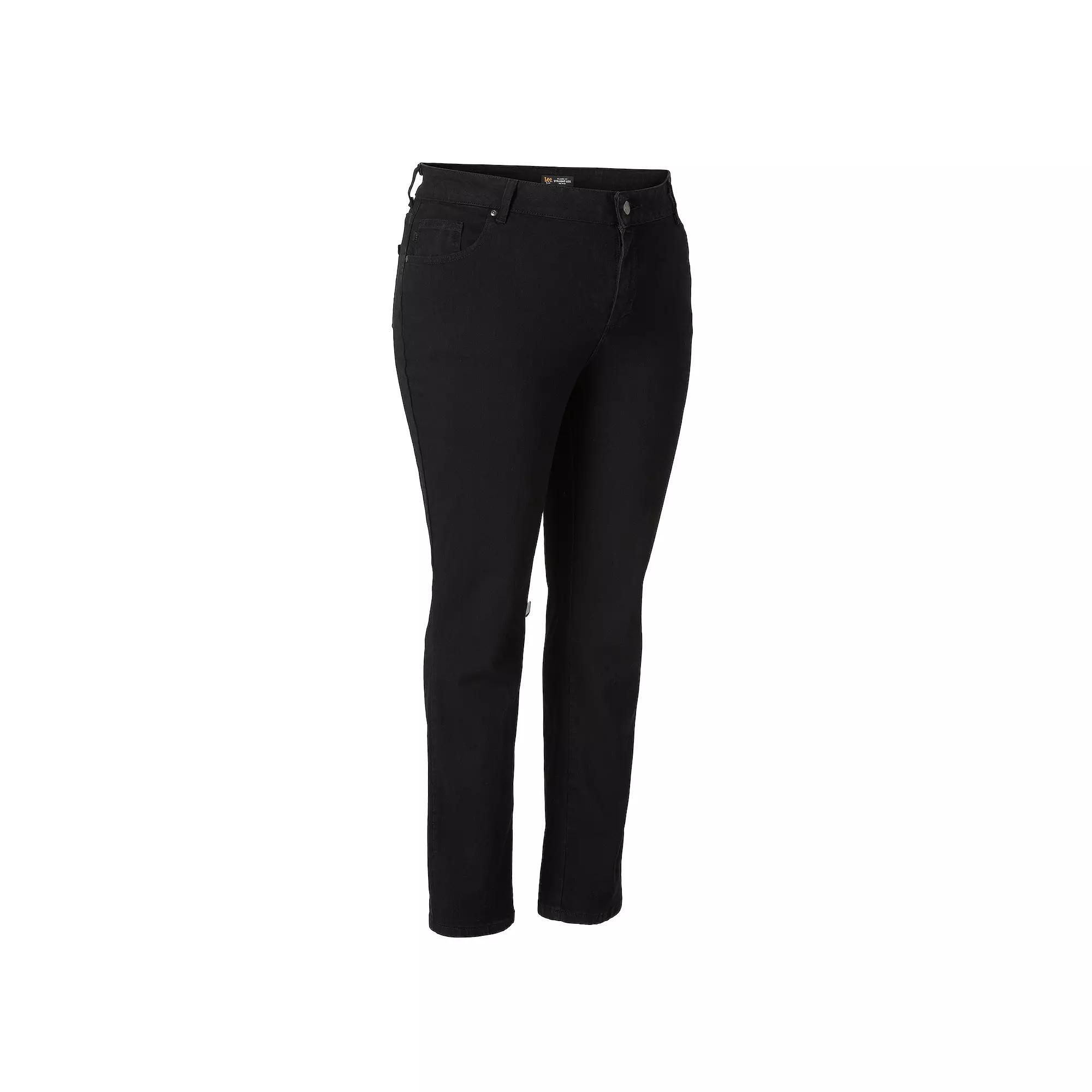 Plus Size Lee® Relaxed Fit Straight-Leg Jeans, Women's, Size: 18 Petite, Black Onyx Product Image