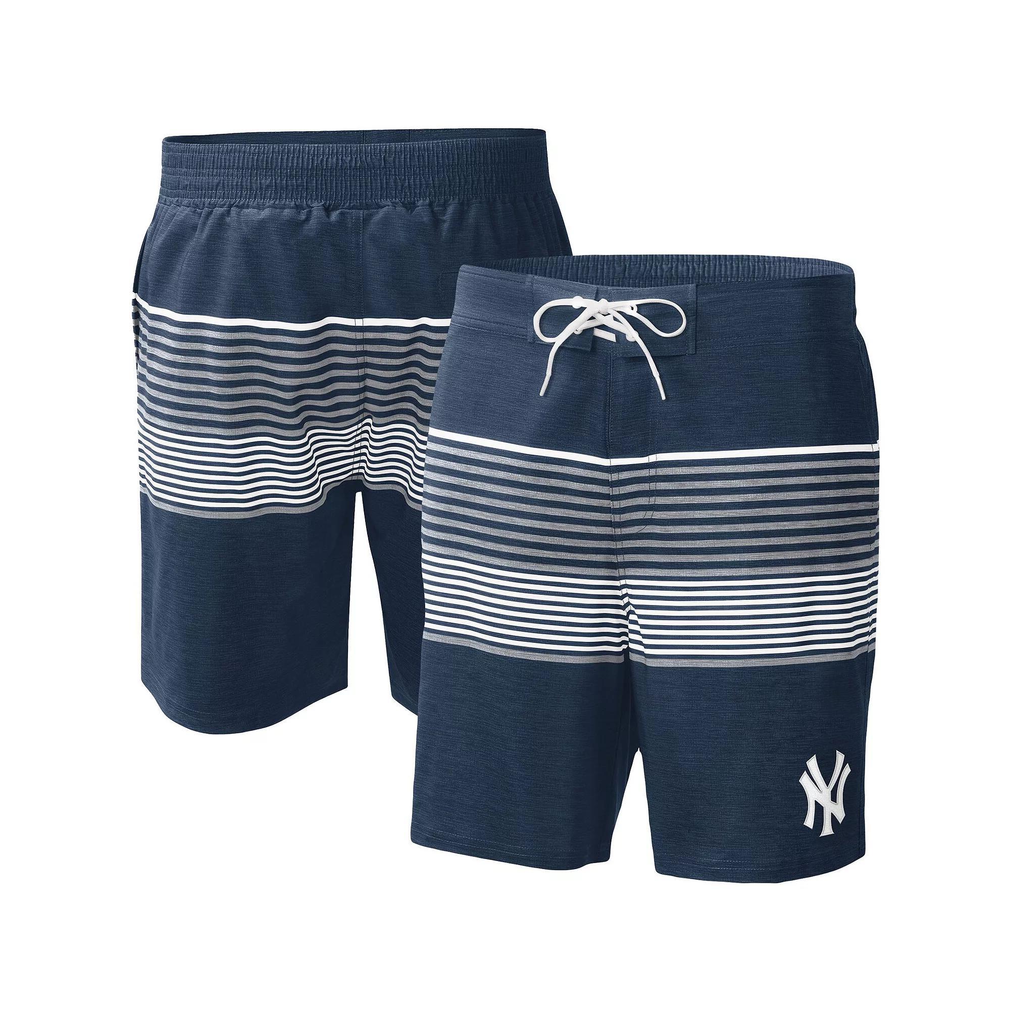 Men's G-III Sports by Carl Banks Navy New York Yankees Coastline Volley Swim Shorts, Size: Small, Blue Product Image