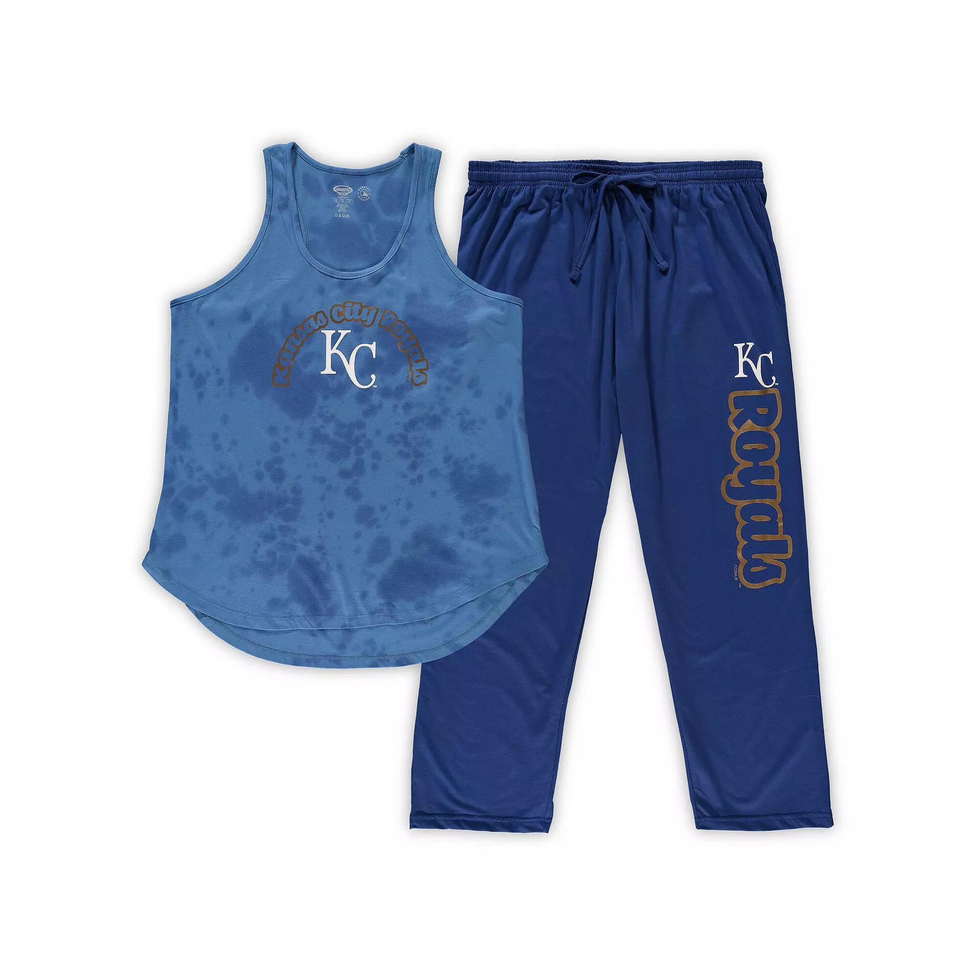Women's Concepts Sport Royal Kansas City Royals Plus Size Jersey Tank Top & Pants Sleep Set, Size: 2XL, Blue Product Image