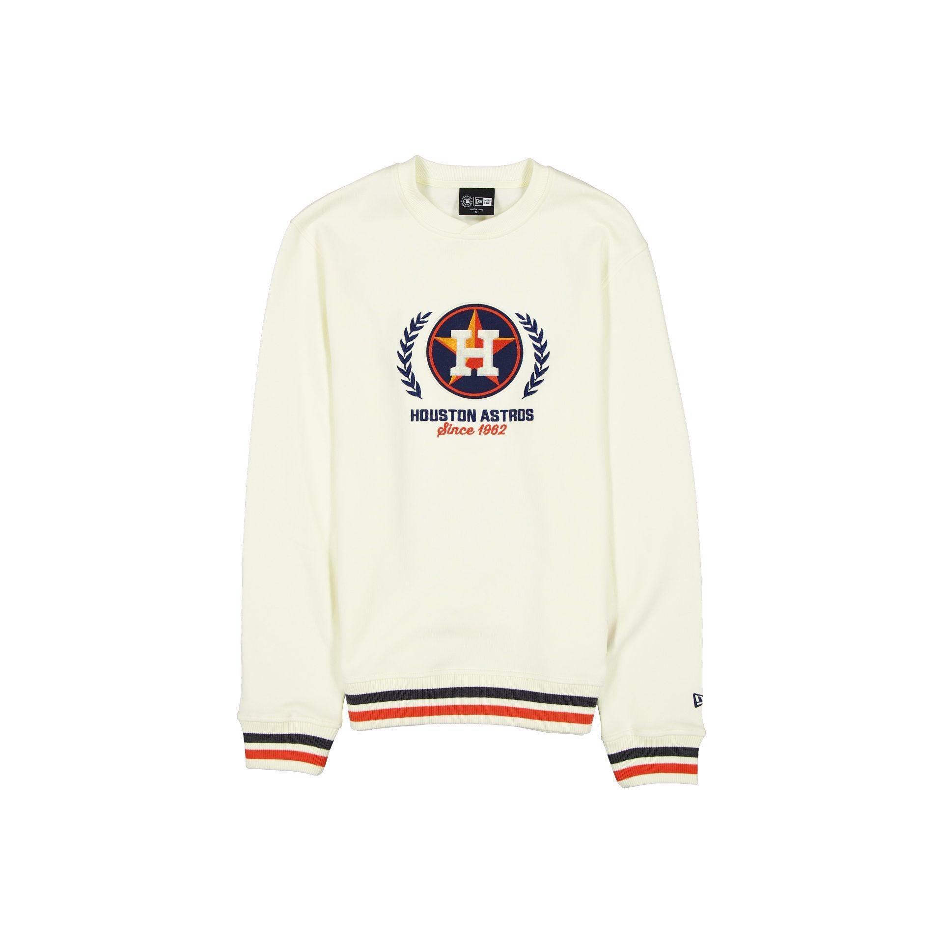 Houston Astros Throwback Chrome White Crewneck Male Product Image