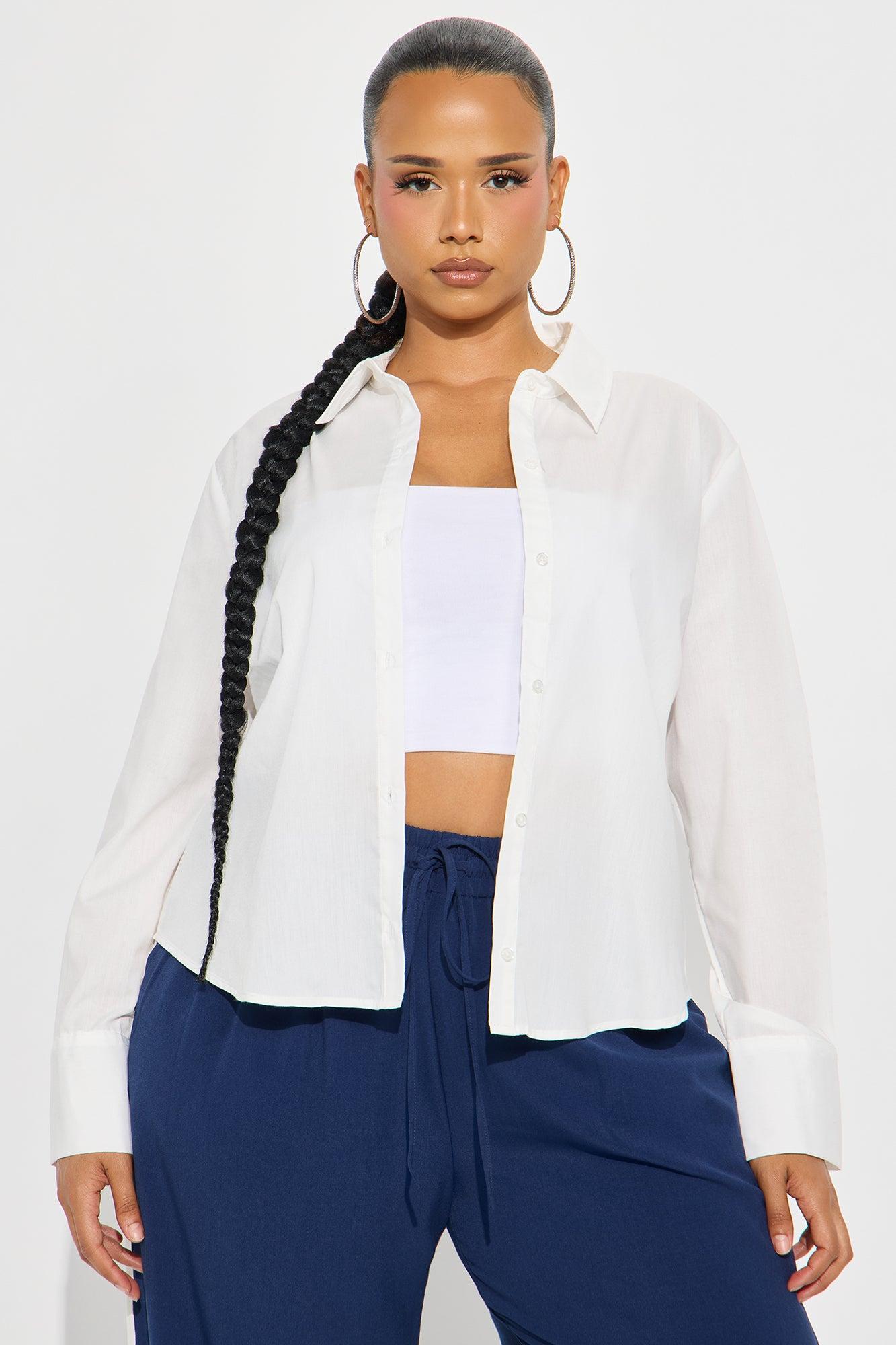 Lily Poplin Shirt - White Product Image