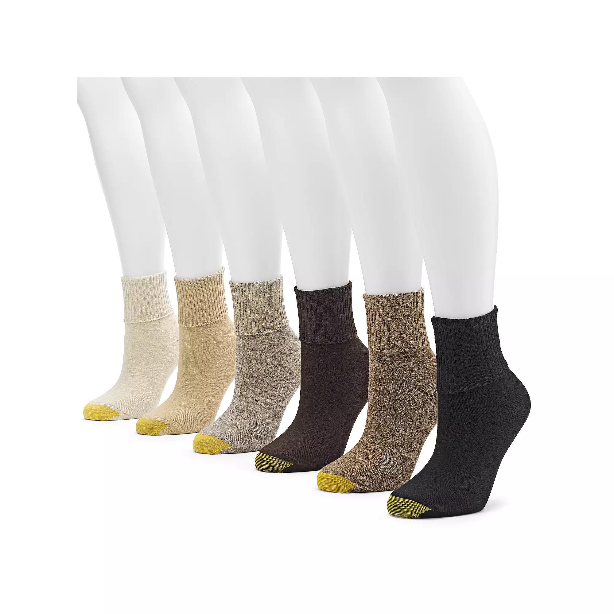 Women's GOLDTOE® 6-pack Turn-Cuff Socks, Size: 9-11, Green Product Image
