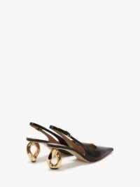 CHAIN HEEL LEATHER SLINGBACK SANDALS in black | JW Anderson US  Product Image