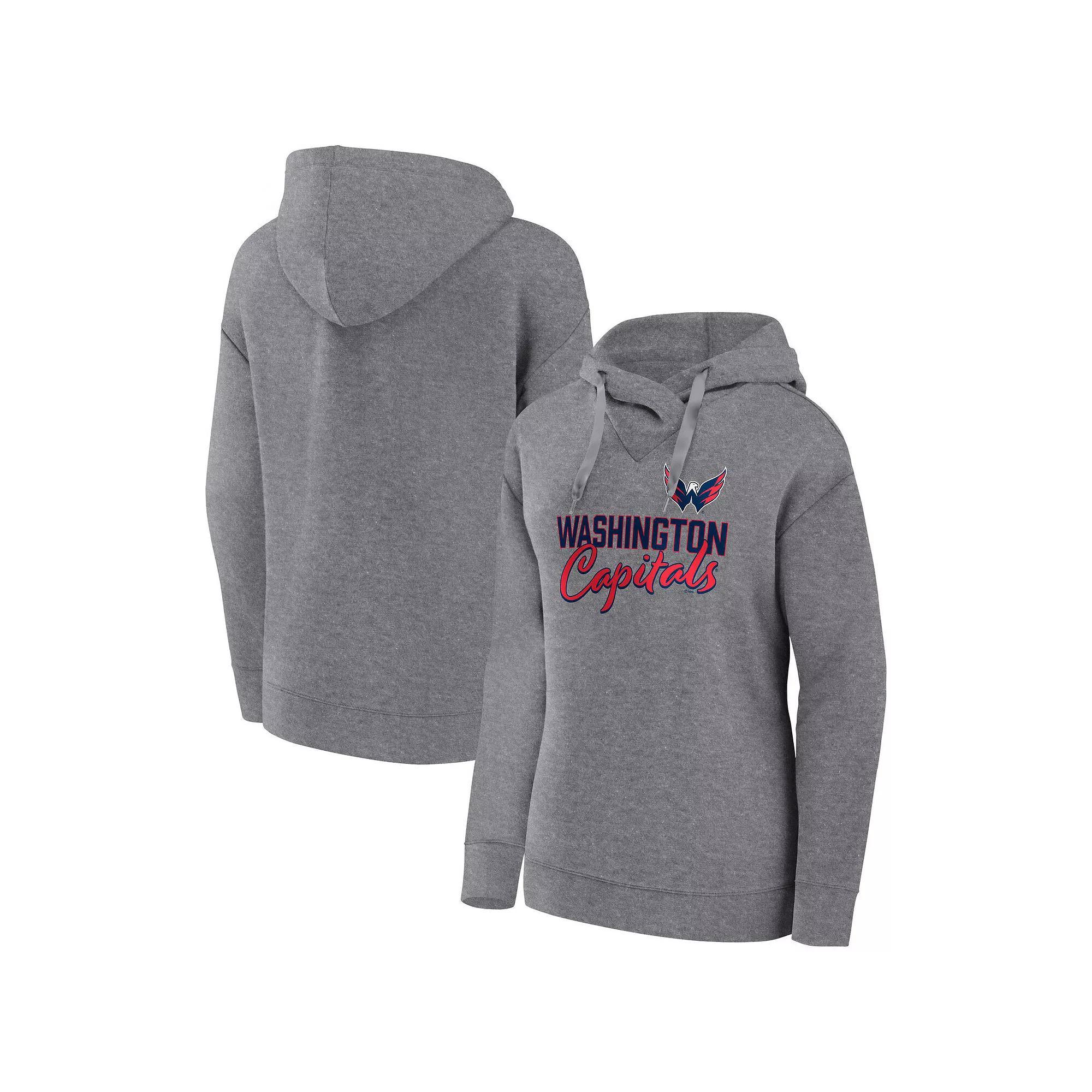 Women's Fanatics Branded Heather Gray Los Angeles Kings Script Favorite Pullover Hoodie, Size: Medium, Kgs Grey Product Image