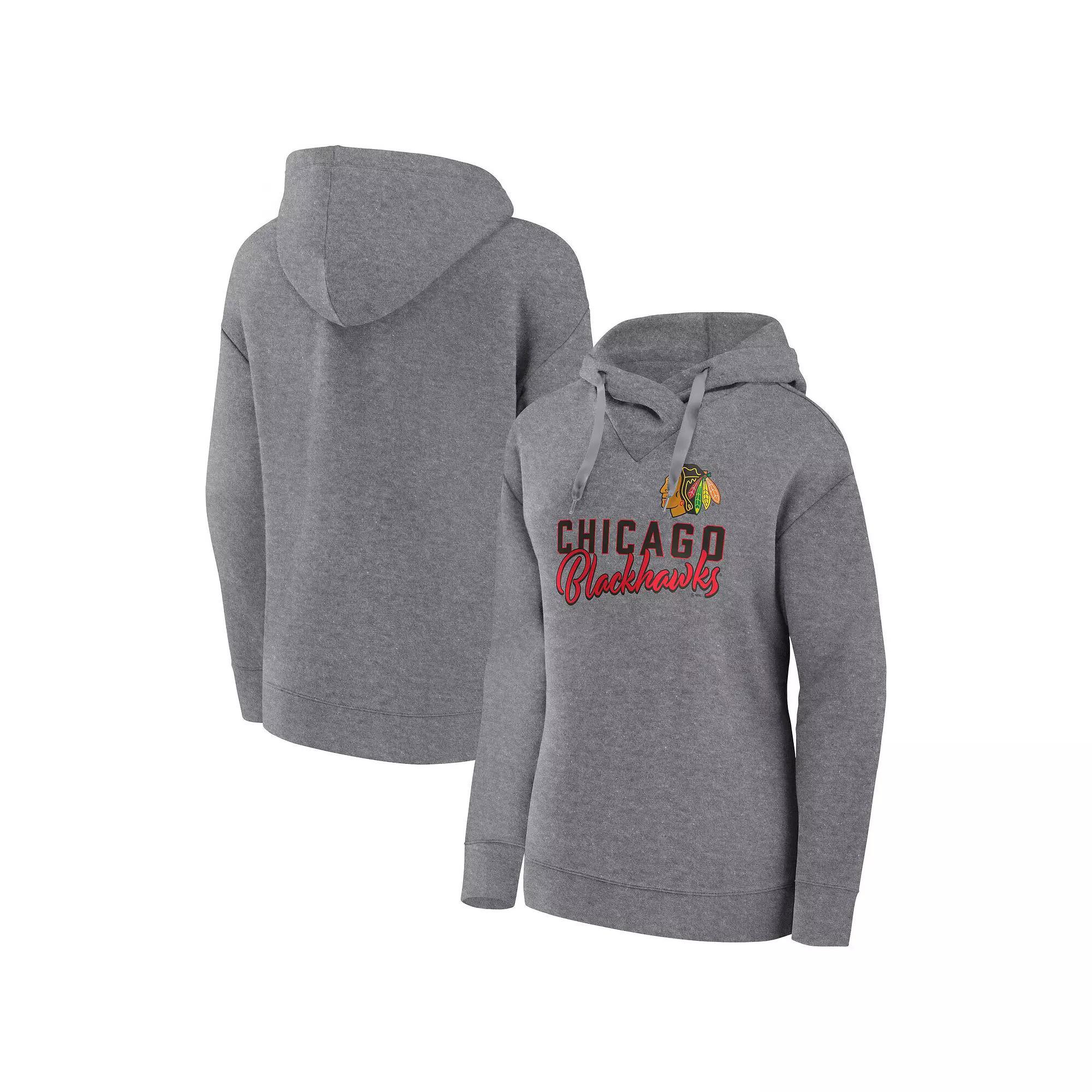 Women's Fanatics Branded Heather Gray Los Angeles Kings Script Favorite Pullover Hoodie, Size: Medium, Kgs Grey Product Image